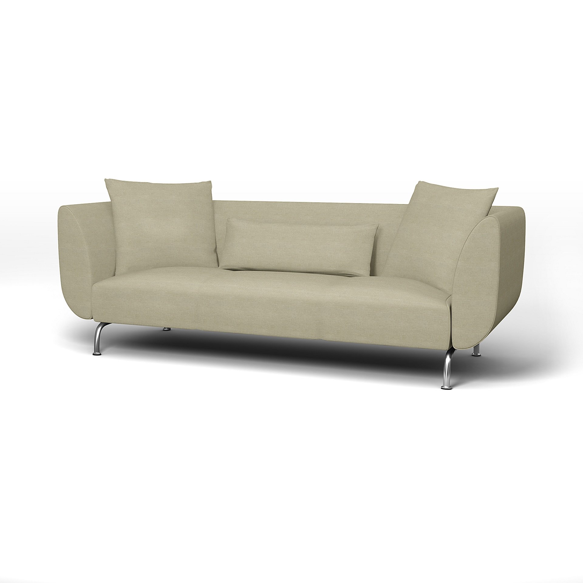 IKEA - Stromstad 3 Seater Sofa Cover, Pebble, Linen - Bemz