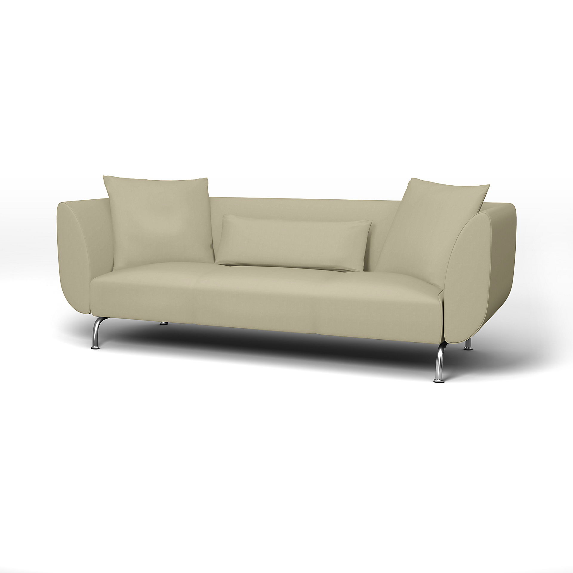 IKEA - Överdrag till Strömstad 3-sitssoffa, Sand Beige, Bomull - Bemz