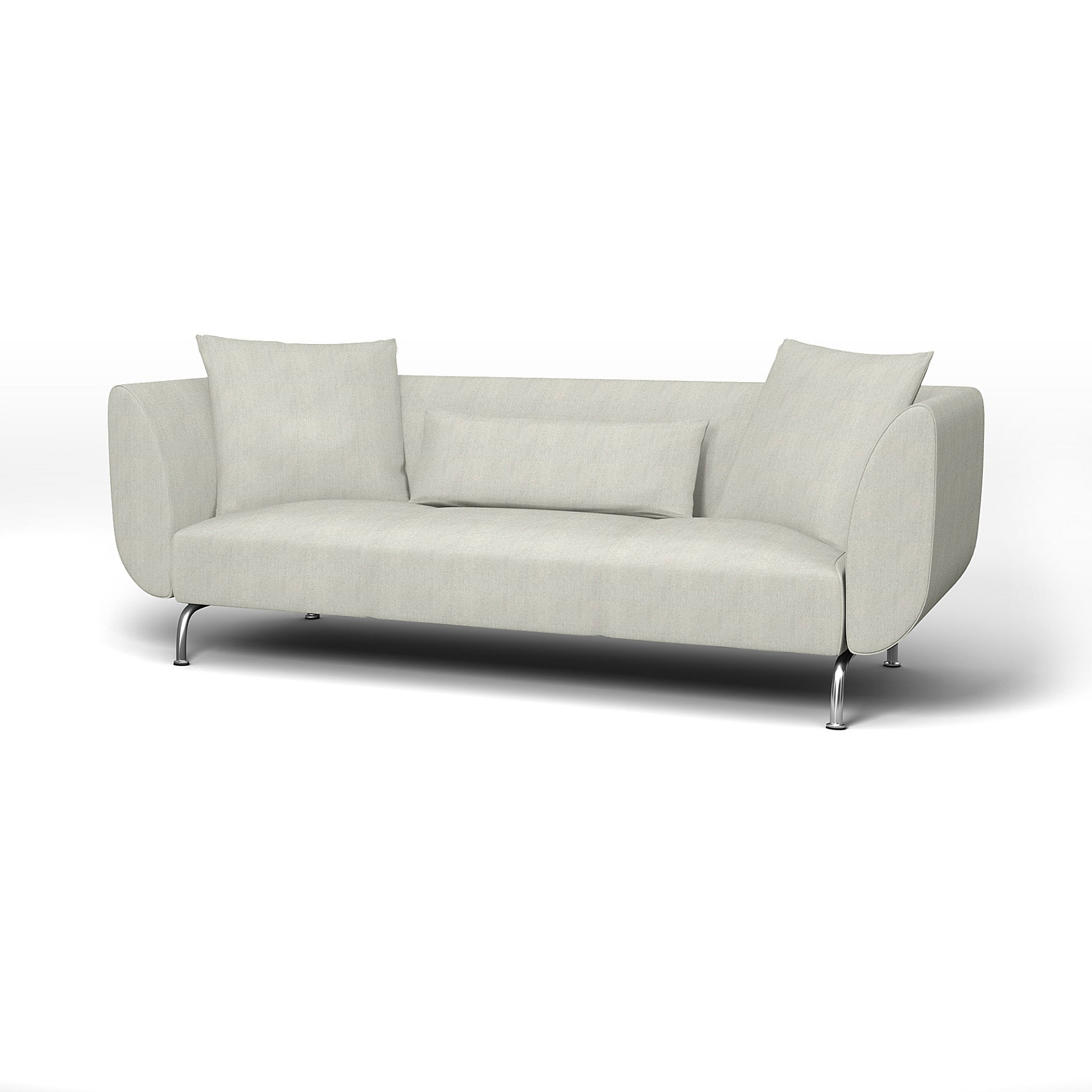 IKEA - Housse de canapé 3 places Strömstad, Silver Grey, Conscious - Bemz