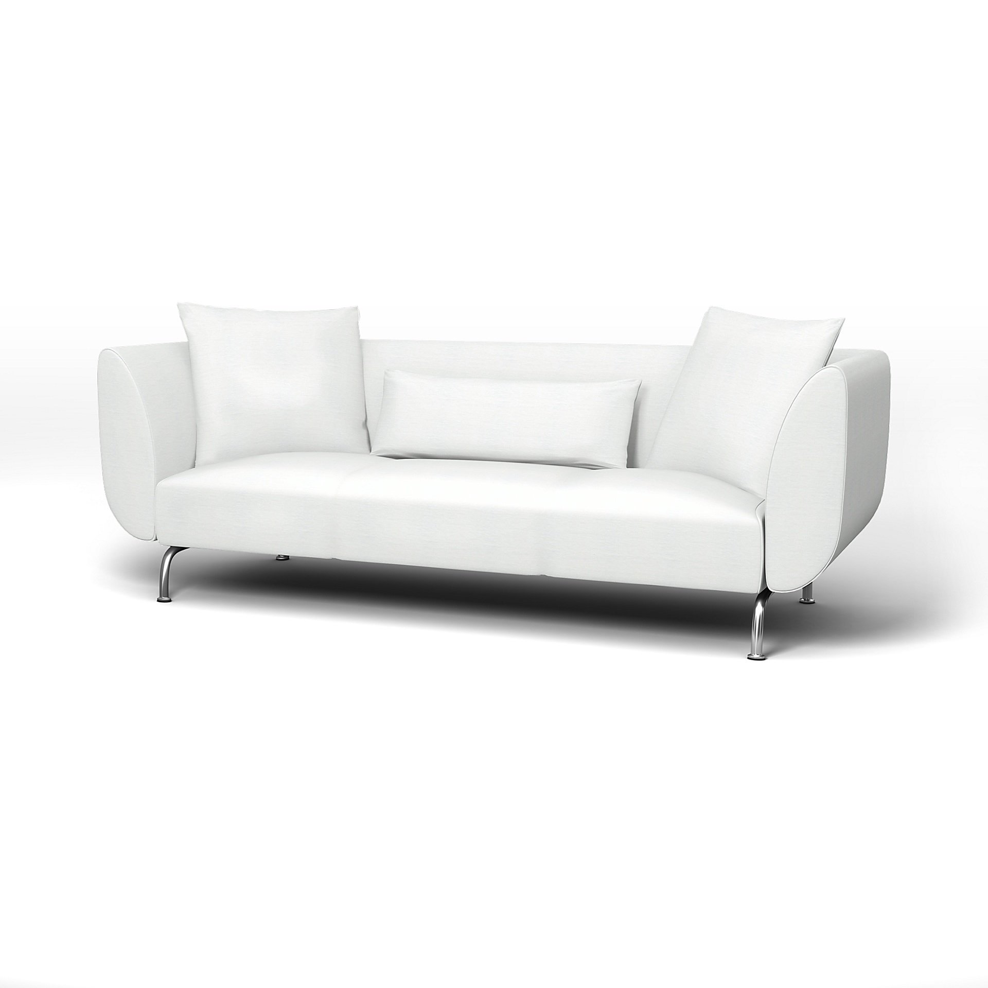 IKEA - Stromstad 3 Seater Sofa Cover, White, Linen - Bemz