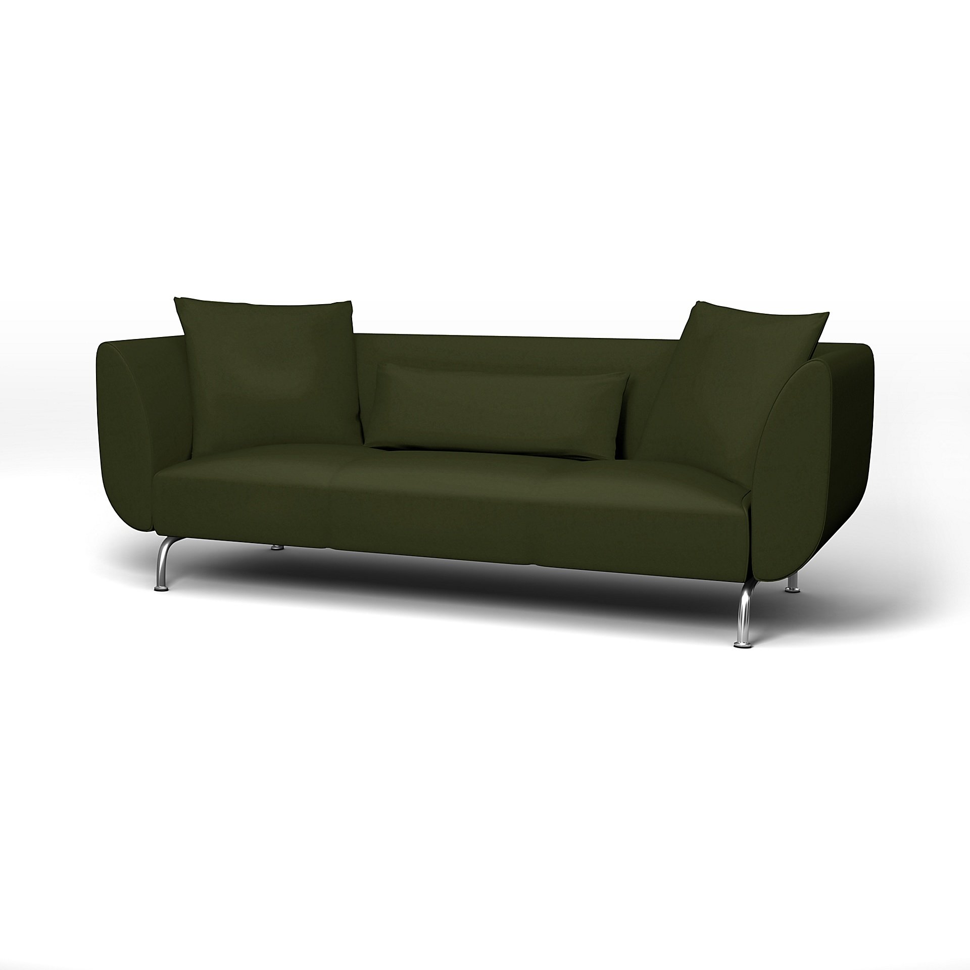 IKEA - Stromstad 3 Seater Sofa Cover, Moss, Velvet - Bemz