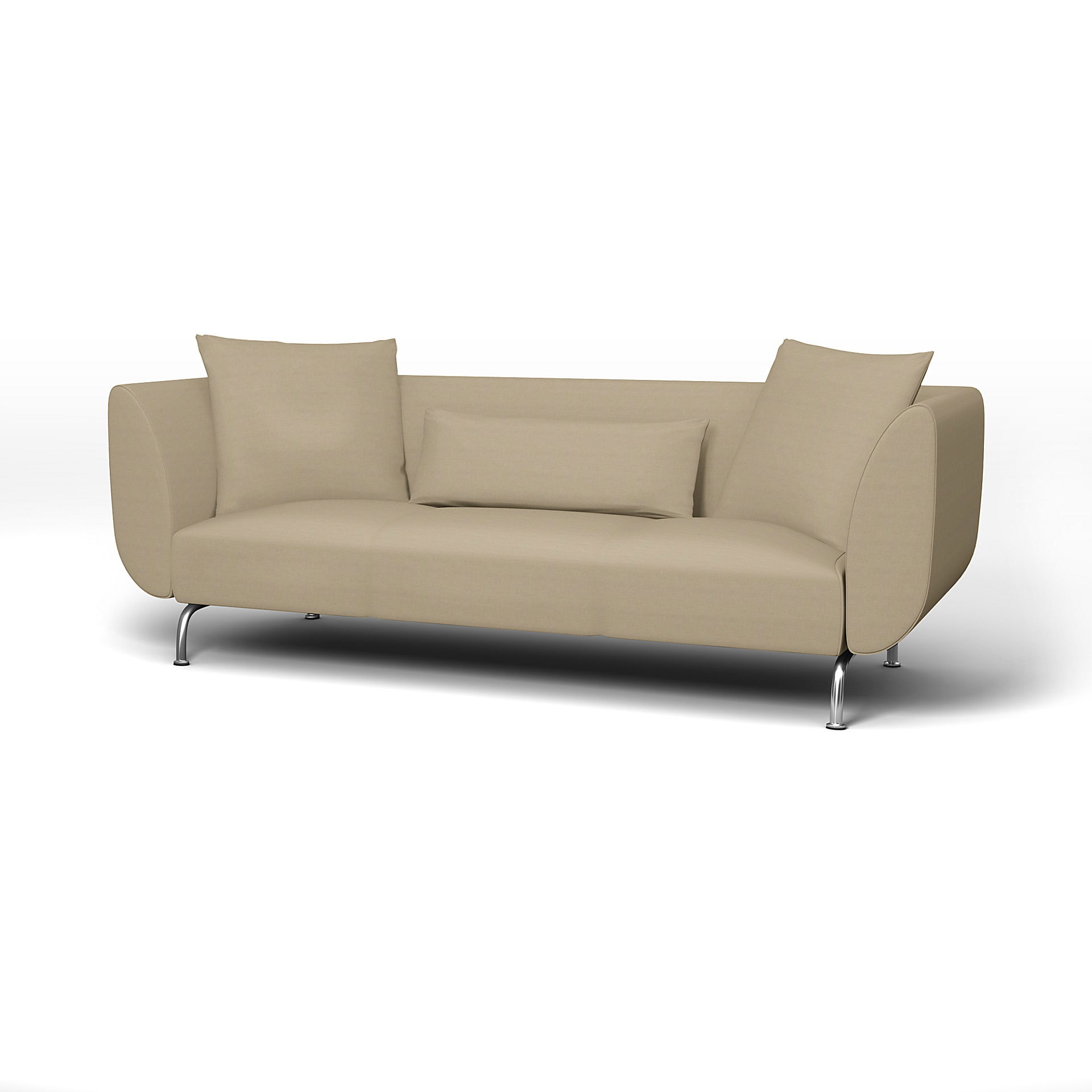 IKEA - Strömstad 3 Seater Sofa Cover, Tan, Linen - Bemz
