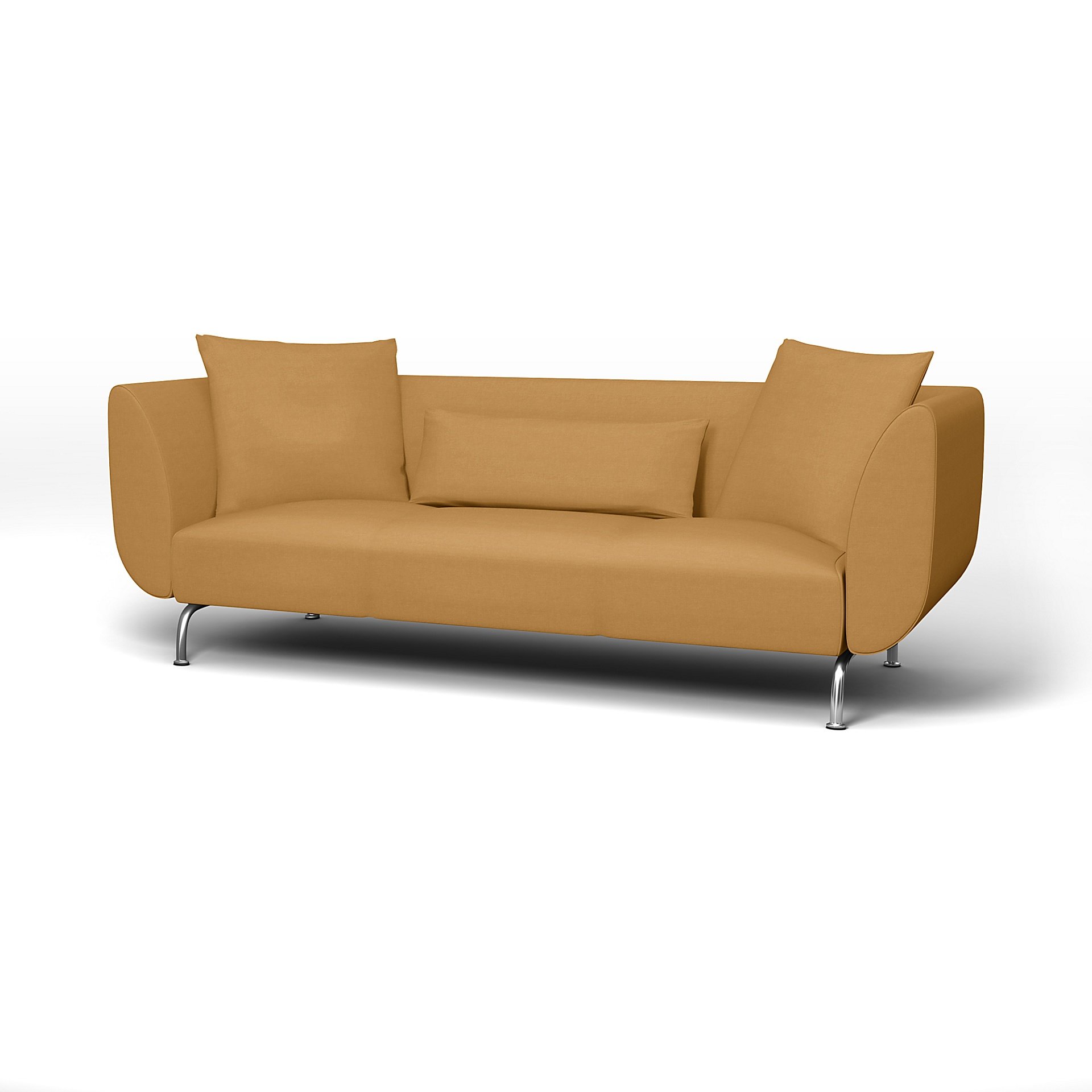 IKEA - Stromstad 3 Seater Sofa Cover, Mustard, Linen - Bemz