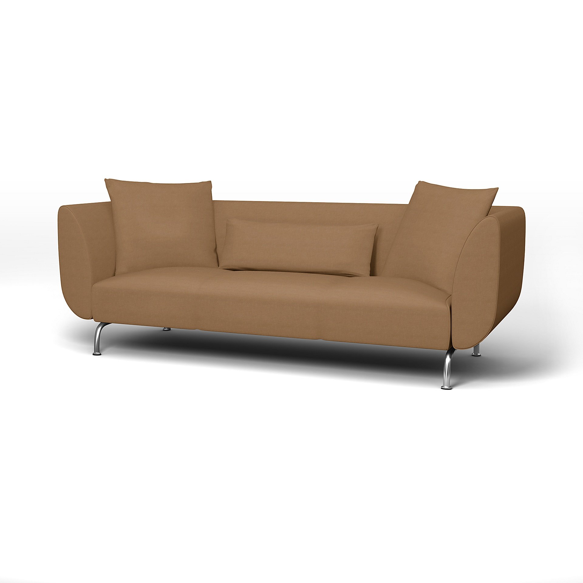 IKEA - Stromstad 3 Seater Sofa Cover, Nougat, Linen - Bemz