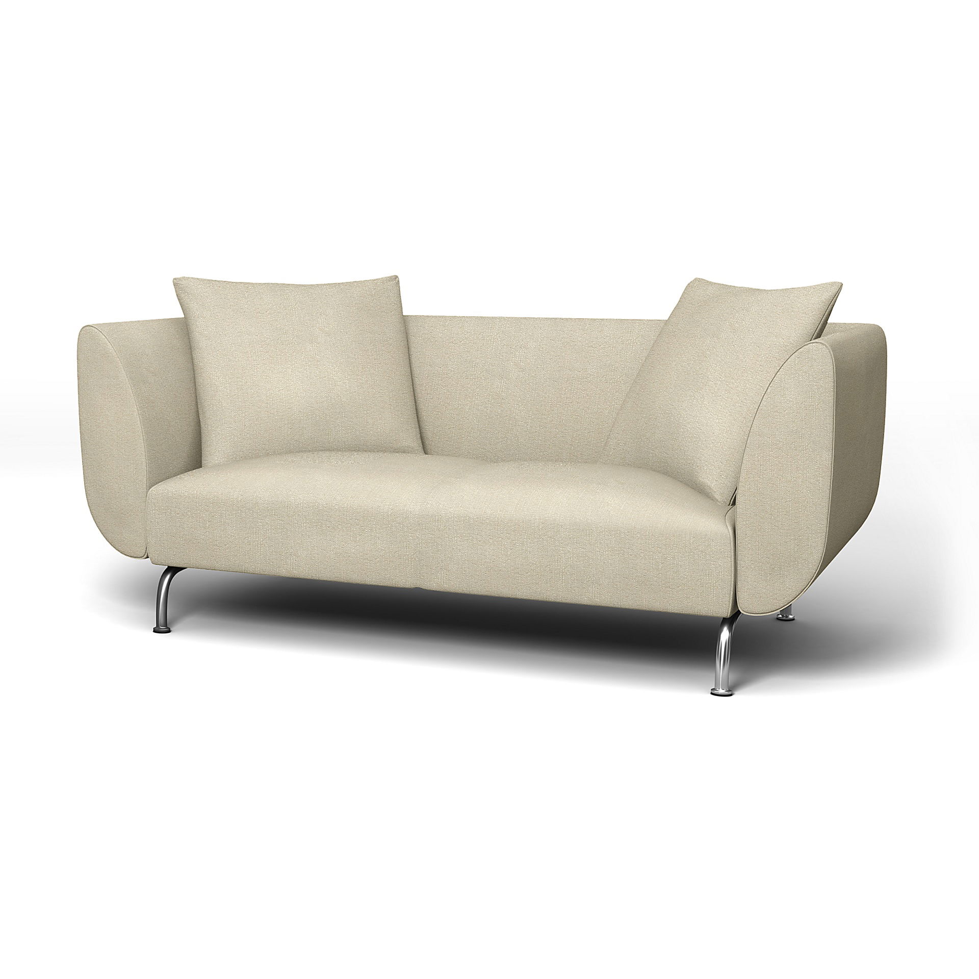 IKEA - Strömstad 2 Seater Sofa Cover, Cream, Bouclé & Texture - Bemz