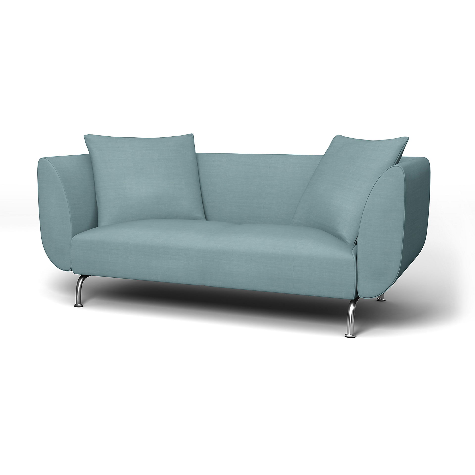IKEA - Strömstad 2 Seater Sofa Cover, Dusty Blue, Linen - Bemz