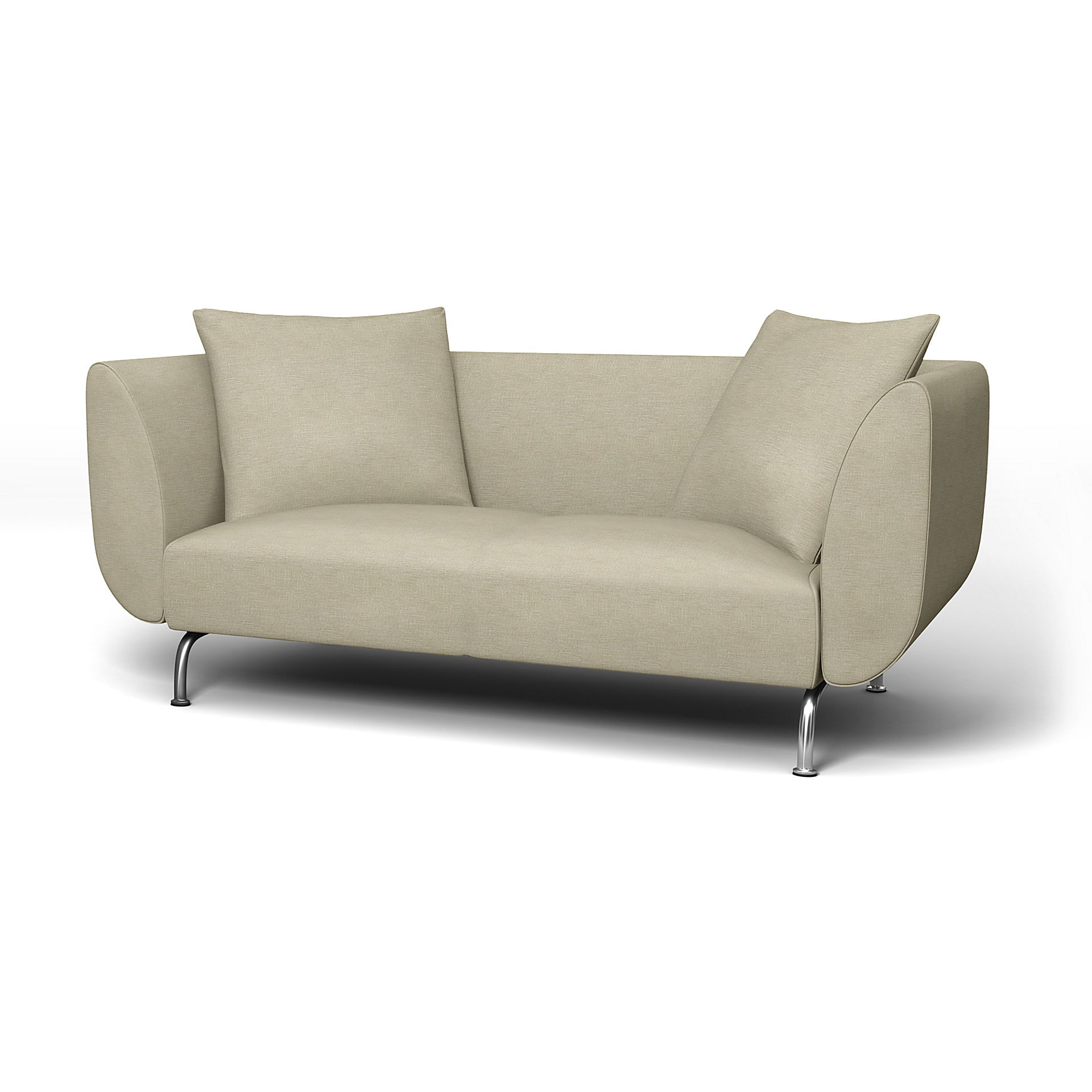 IKEA - Hoes voor 2-zitsbank Strömstad, Soft White, BOUCLÉ EN TEXTUUR - Bemz