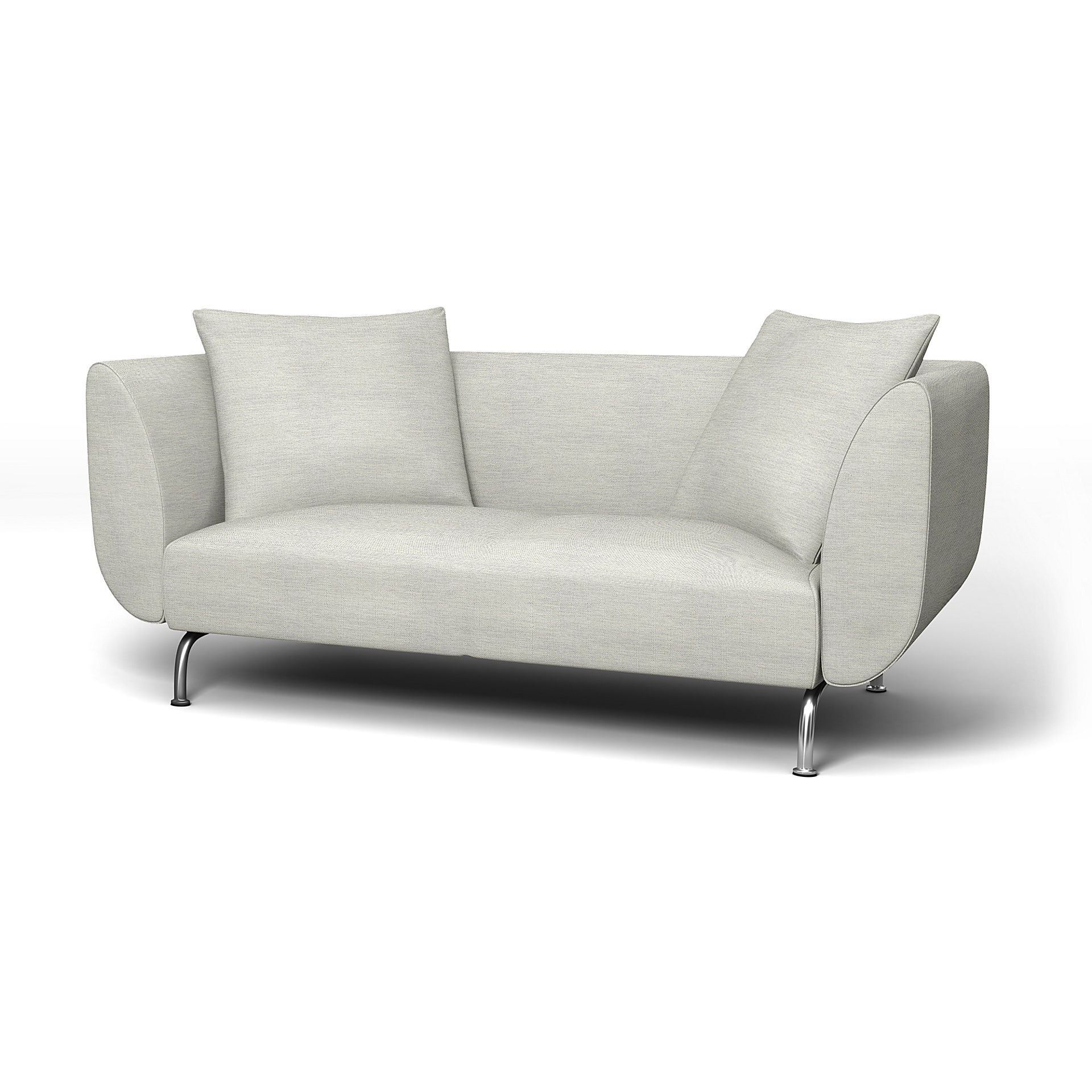 IKEA - Överdrag till Strömstad 2-sitssoffa, Silver Grey, Bomull - Bemz