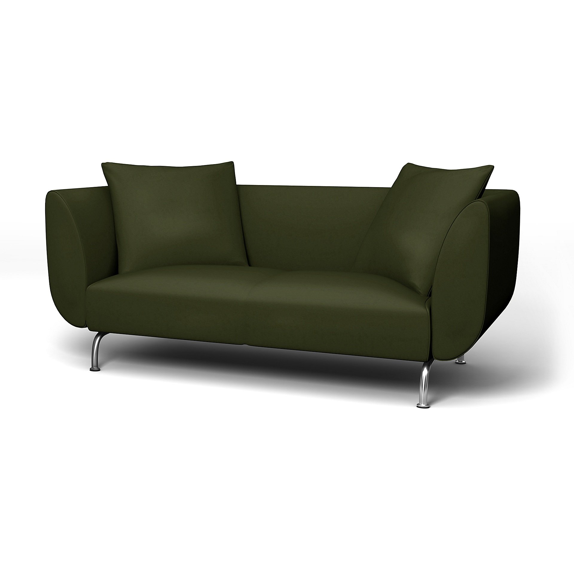 IKEA - Stromstad 2 Seater Sofa Cover, Moss, Velvet - Bemz
