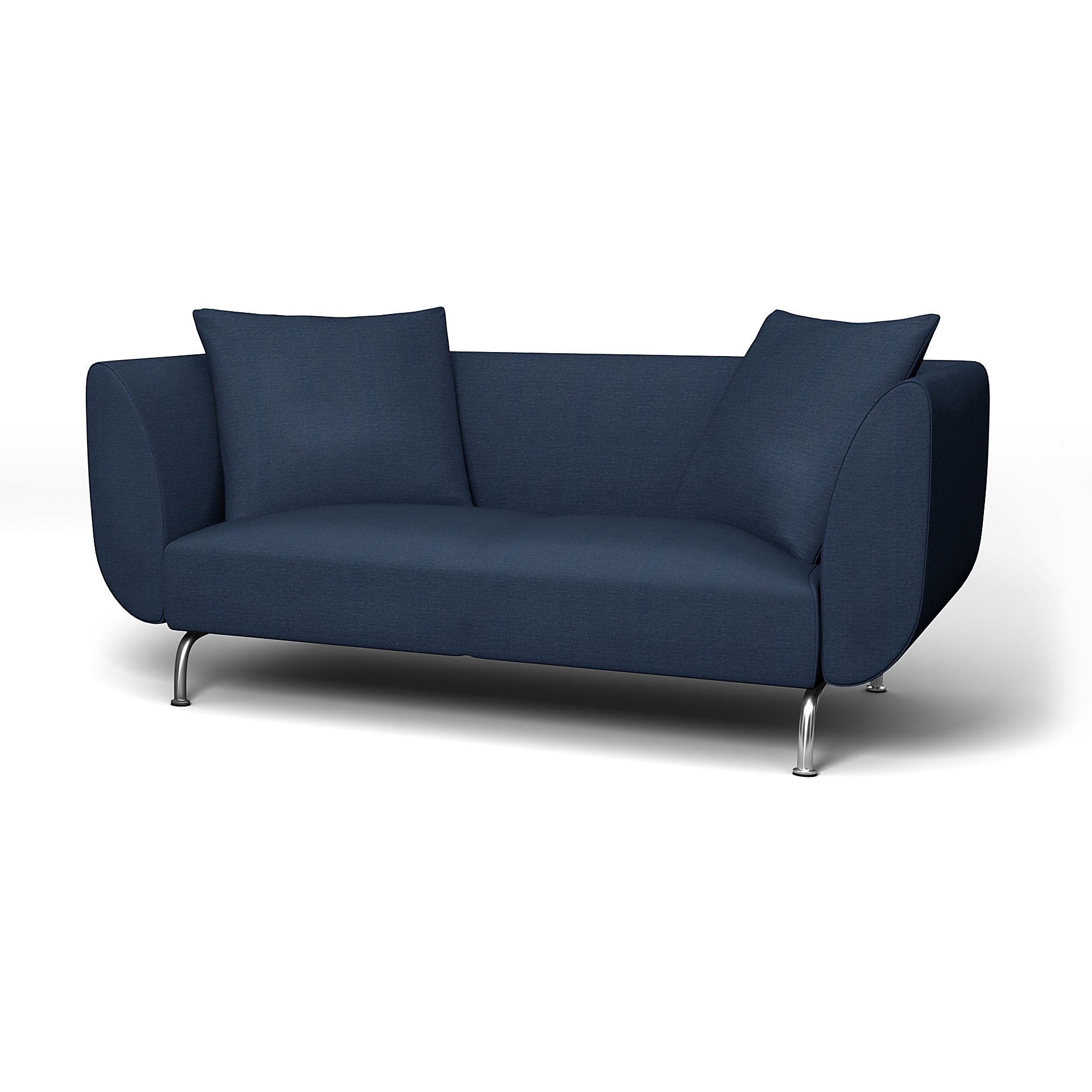 IKEA - Strömstad 2 Seater Sofa Cover, Navy Blue, Linen - Bemz