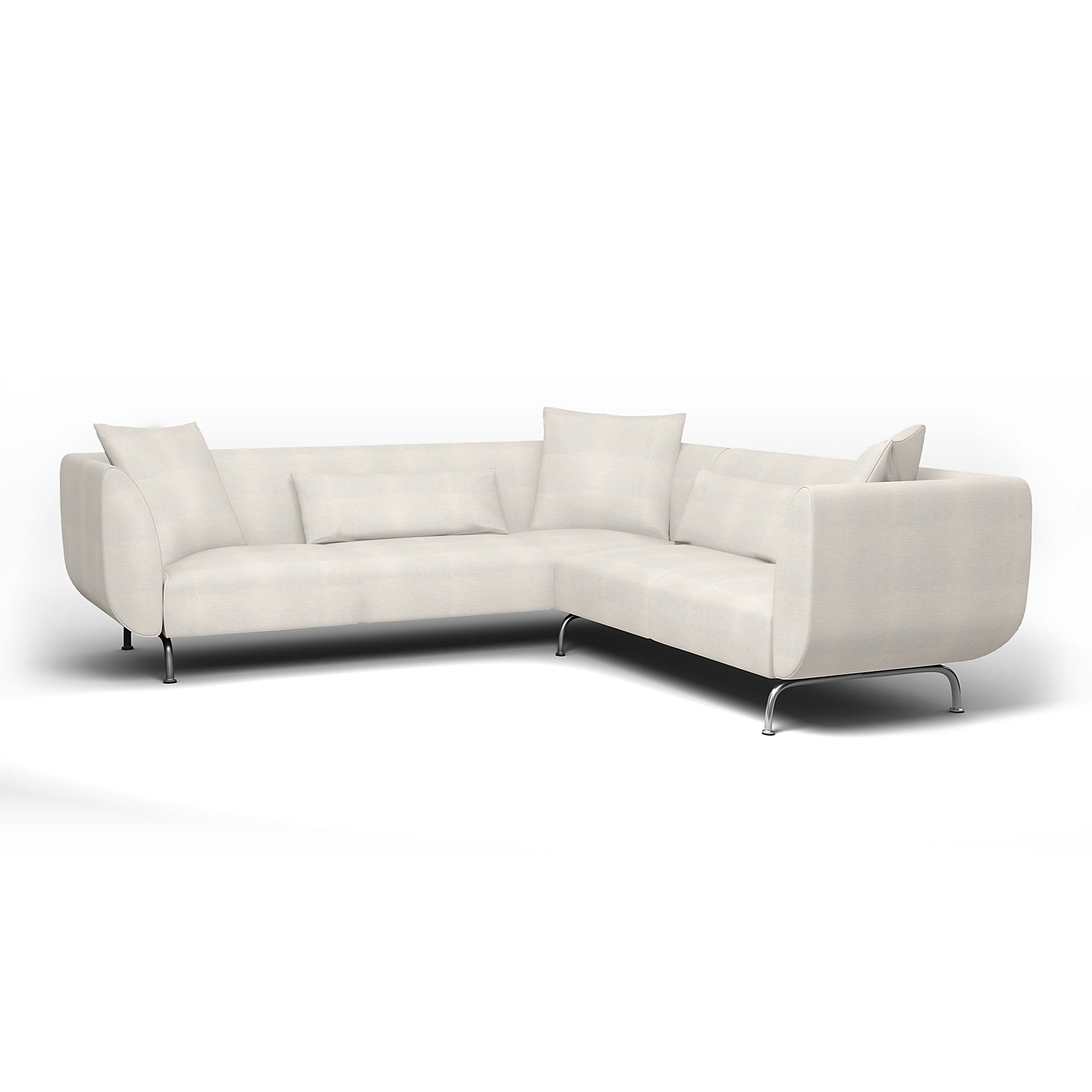 IKEA - Stromstad Corner Sofa Cover, Soft White, Linen - Bemz