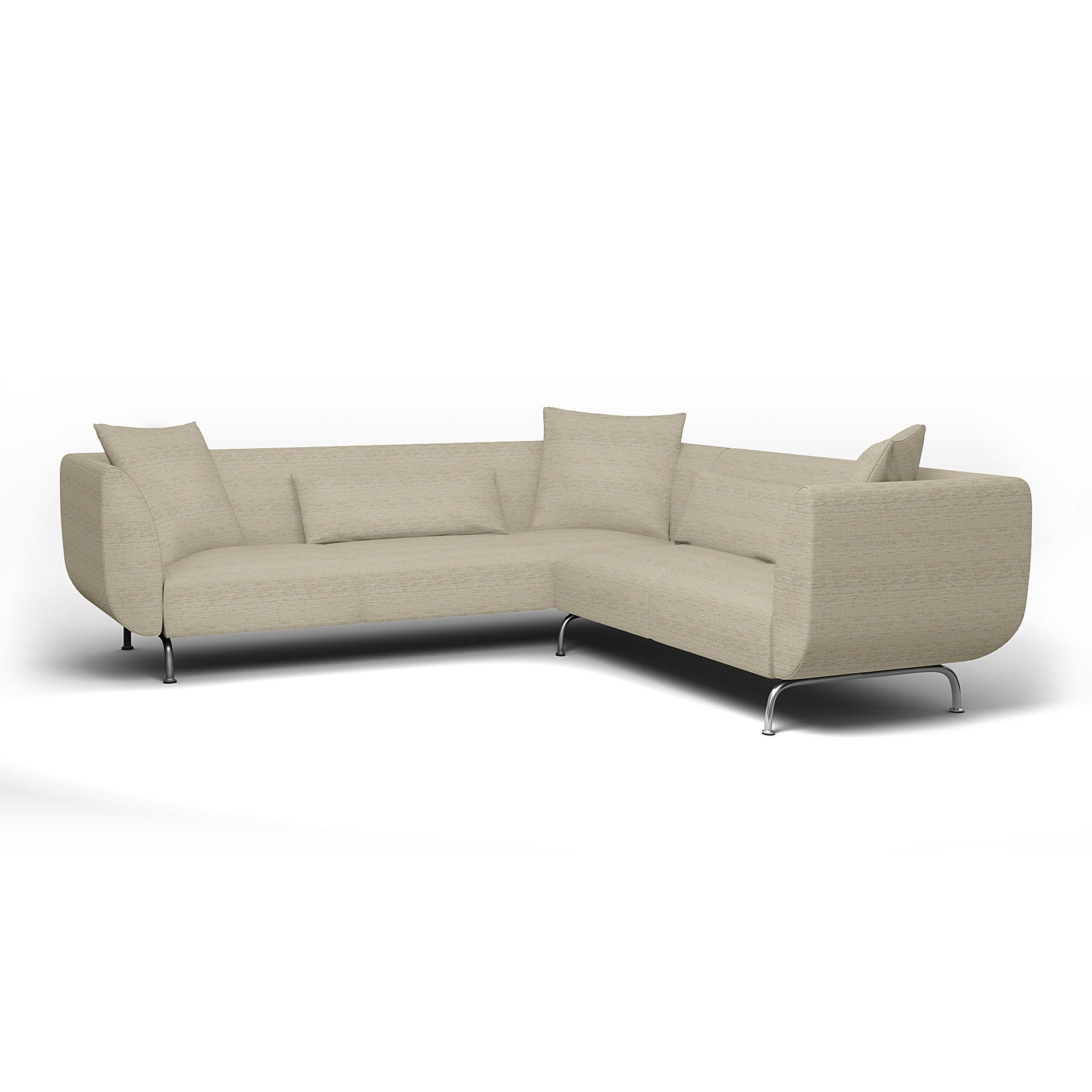 IKEA - Stromstad Corner Sofa Cover, Light Sand, Boucle & Texture - Bemz