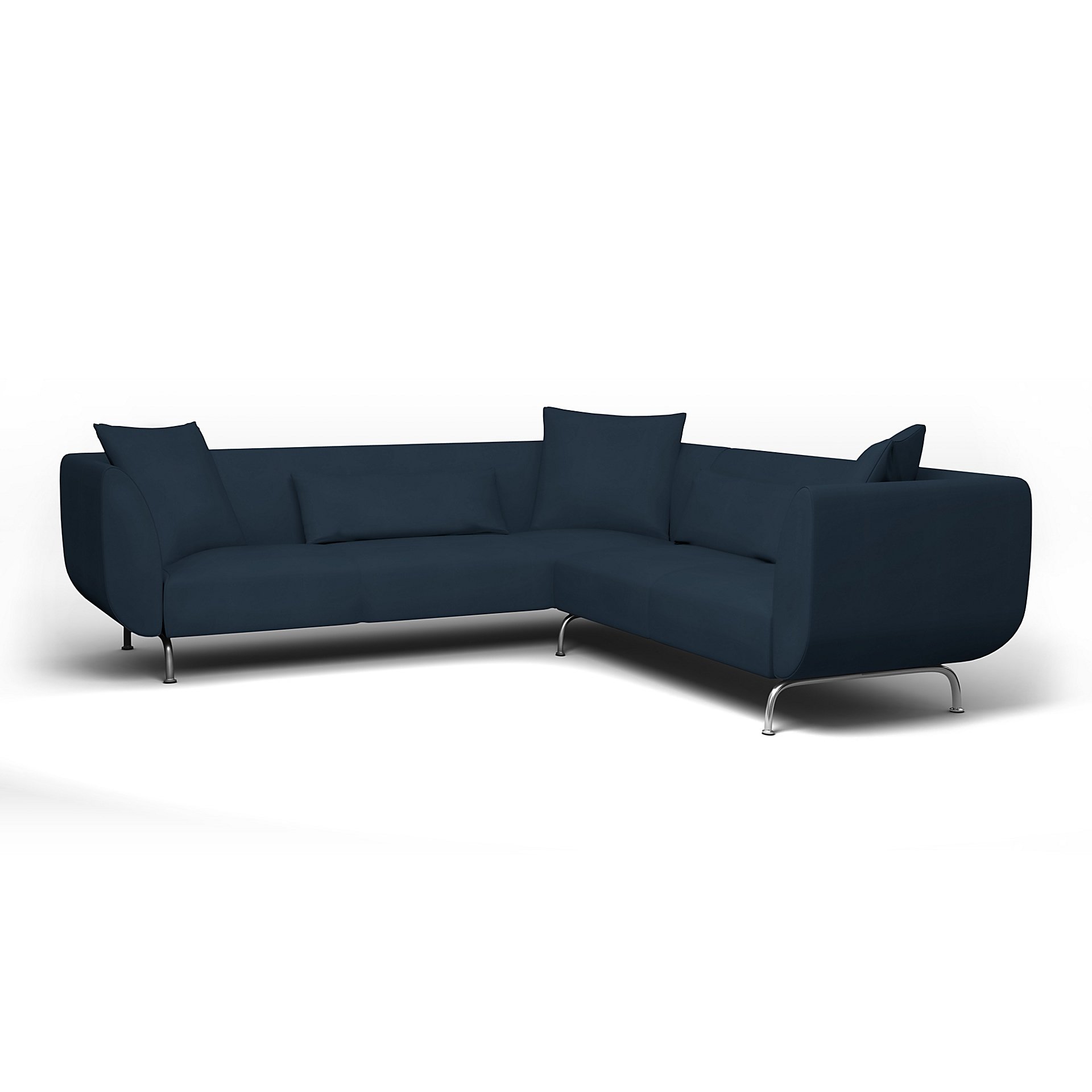 IKEA - Stromstad Corner Sofa Cover, Navy Blue, Cotton - Bemz