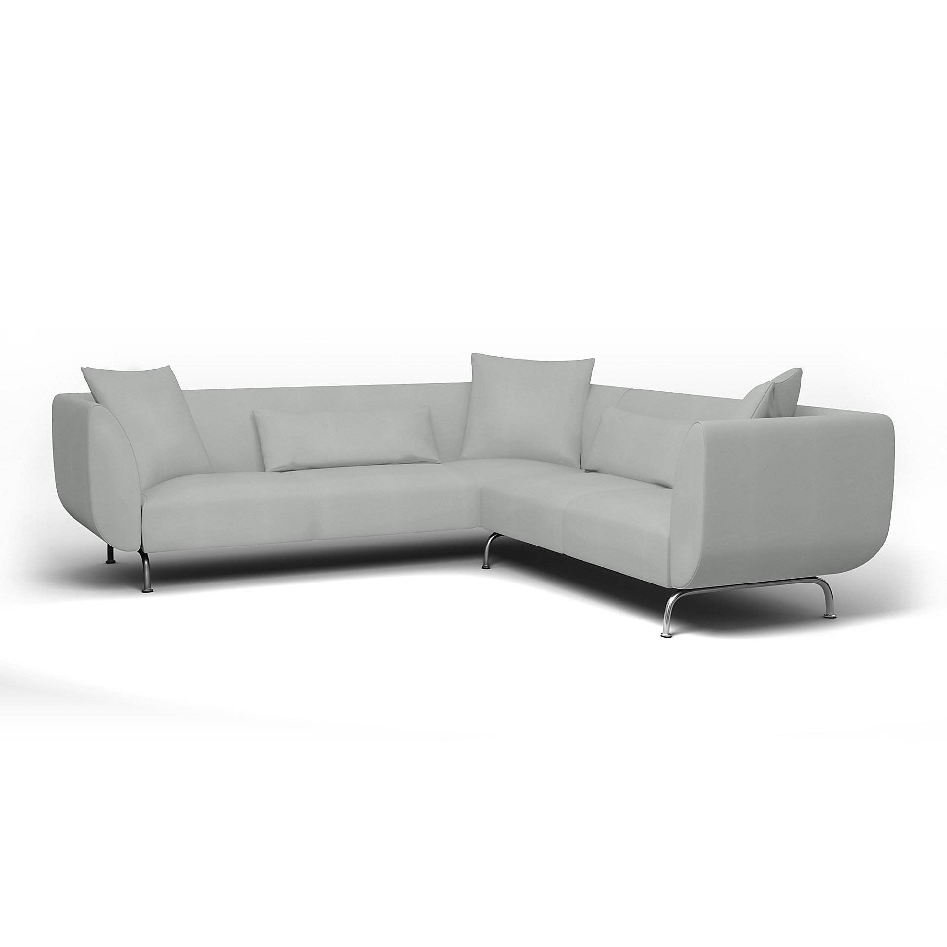 IKEA - Stromstad Corner Sofa Cover, Silver Grey, Cotton - Bemz