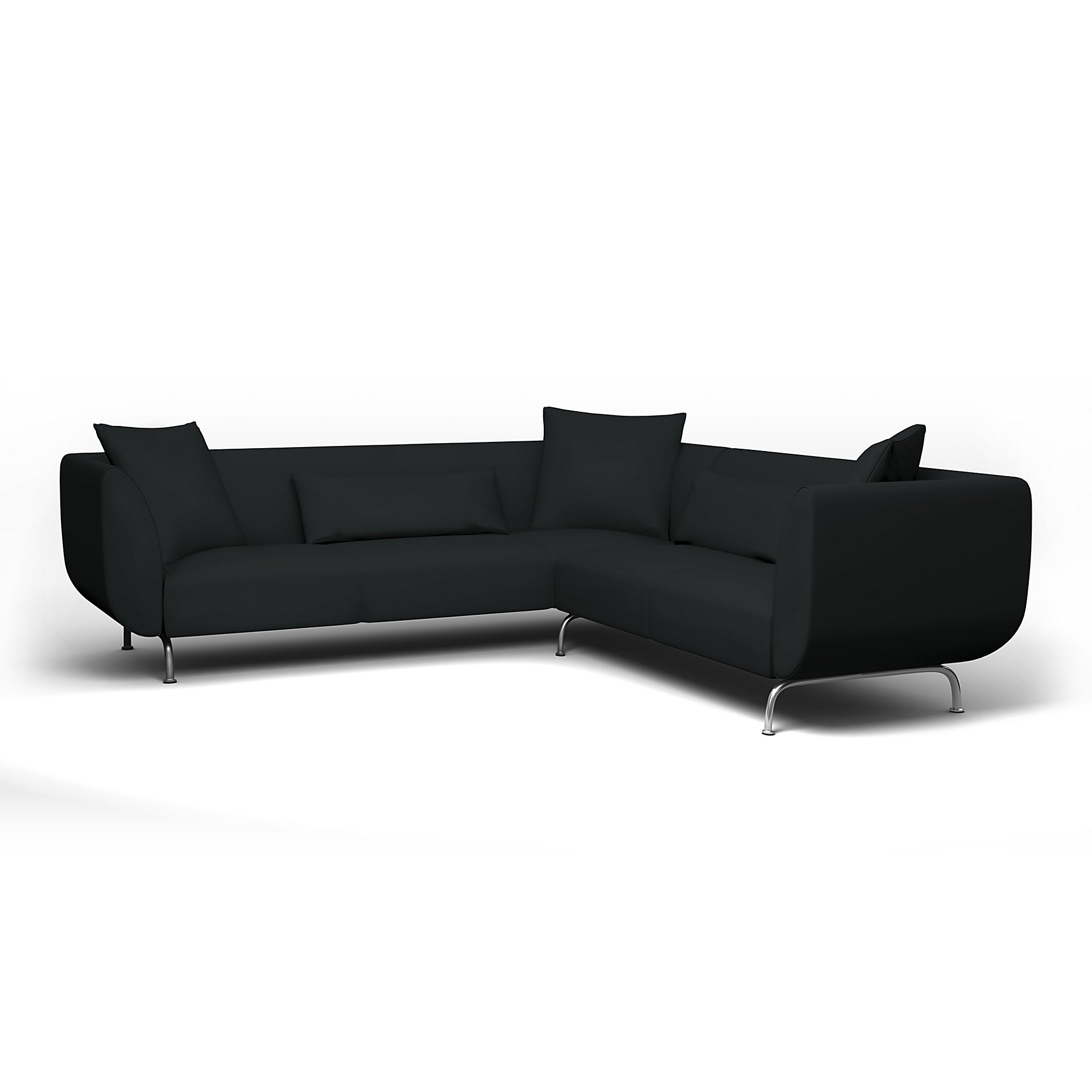 IKEA - Stromstad Corner Sofa Cover, Jet Black, Cotton - Bemz