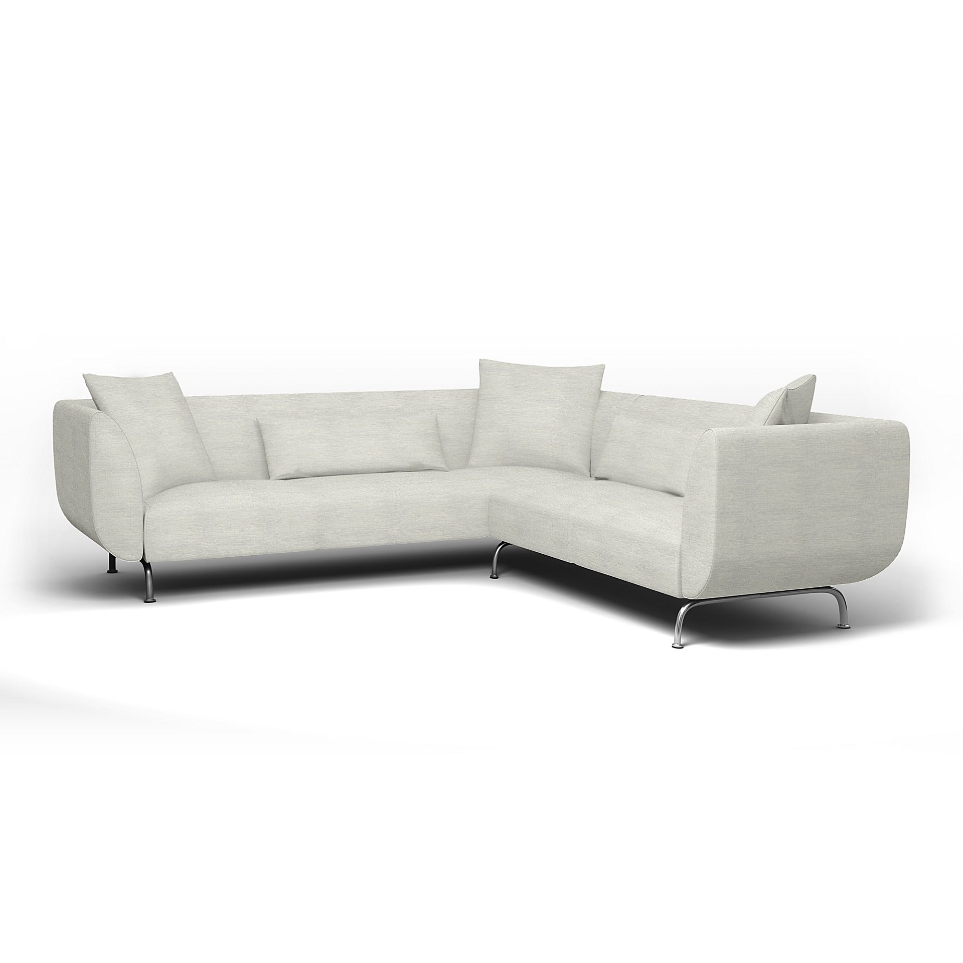 IKEA - Stromstad Corner Sofa Cover, Silver Grey, Cotton - Bemz