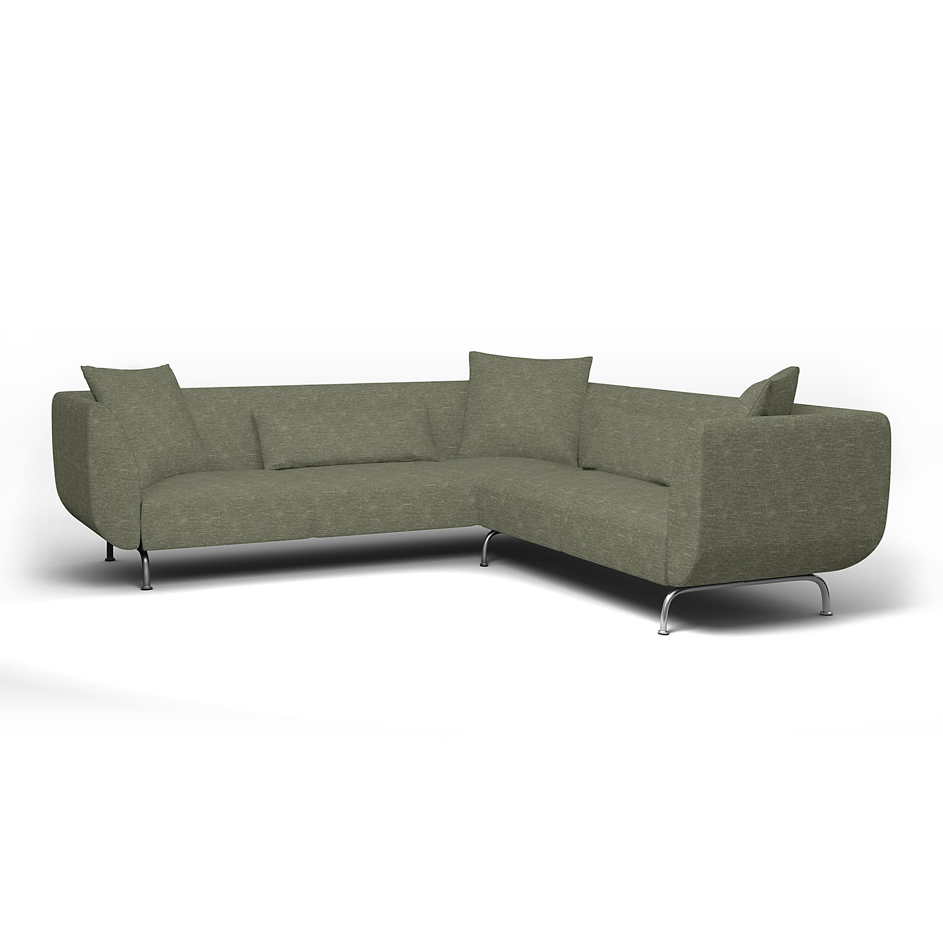 IKEA - Stromstad Corner Sofa Cover, Green Grey, Velvet - Bemz