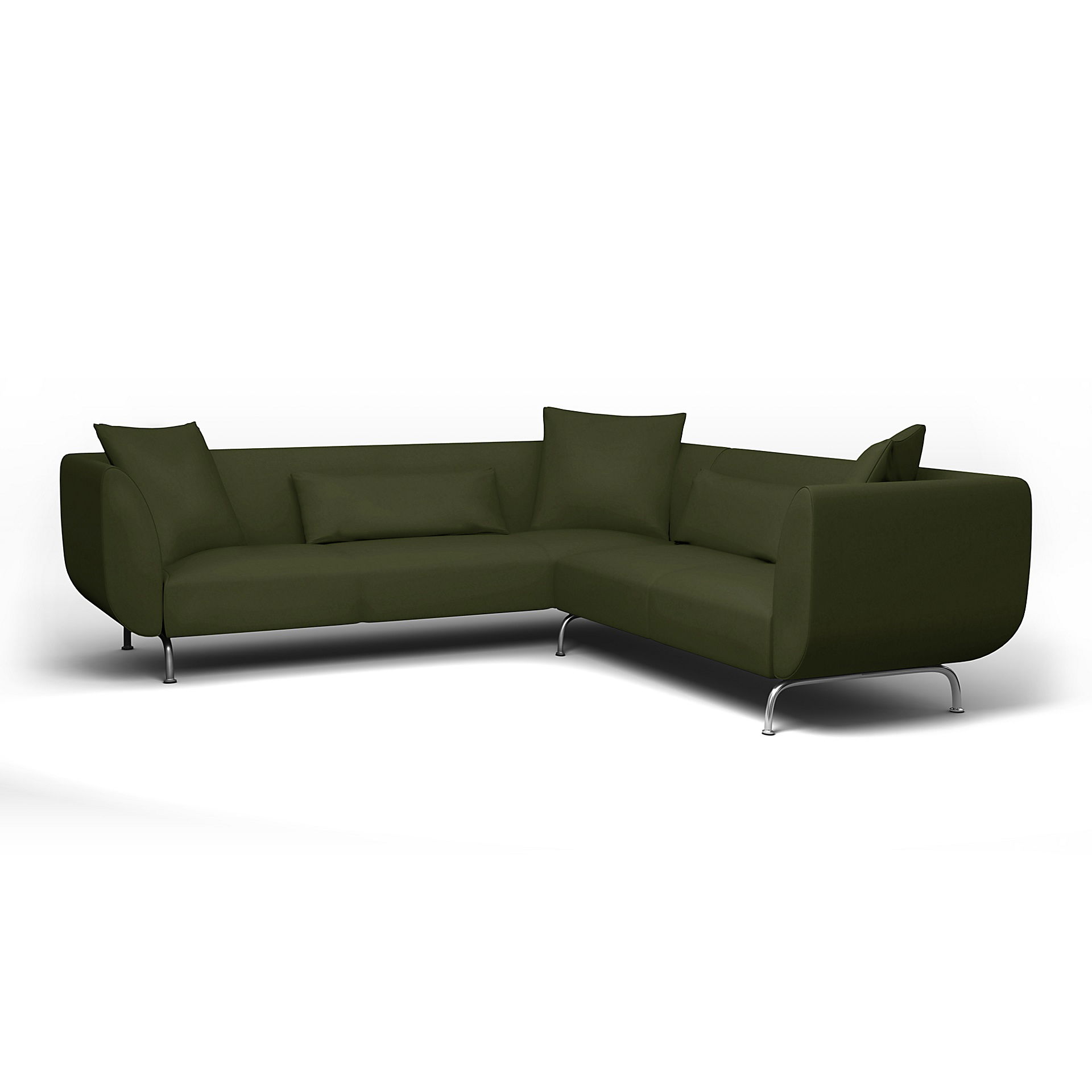 IKEA - Strömstad Corner Sofa Cover, Moss, Velvet - Bemz
