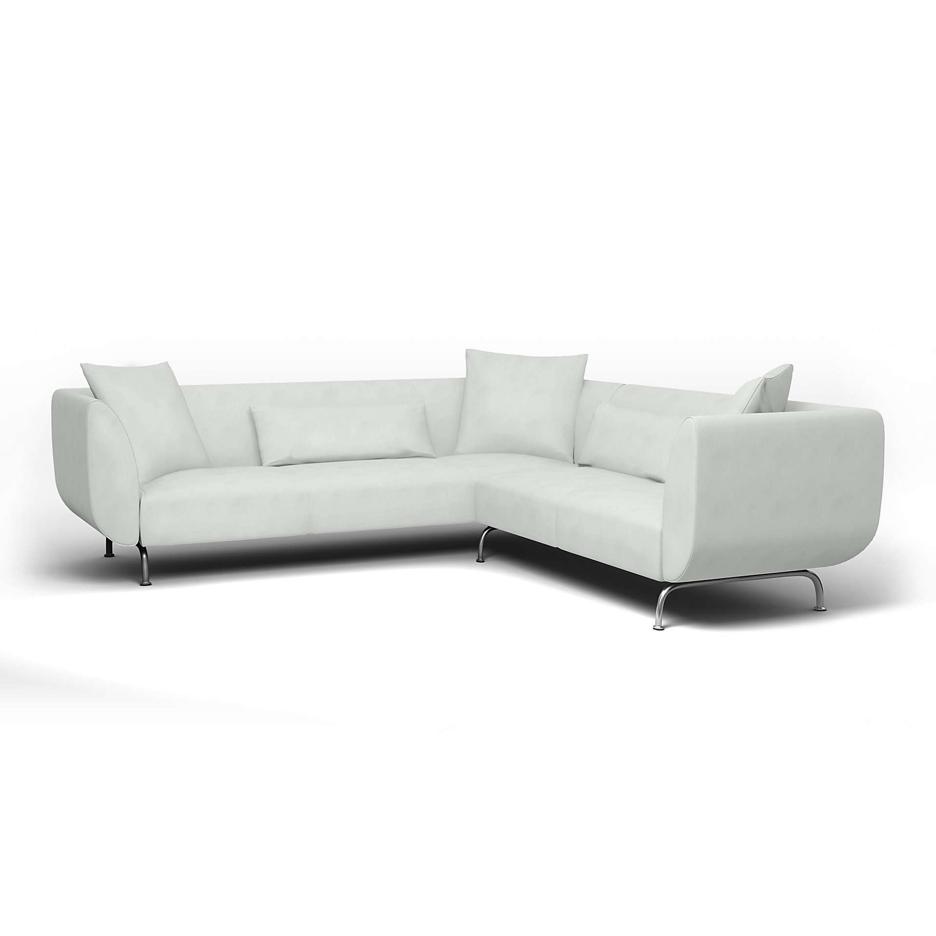 IKEA - Stromstad Corner Sofa Cover, Silver Grey, Linen - Bemz