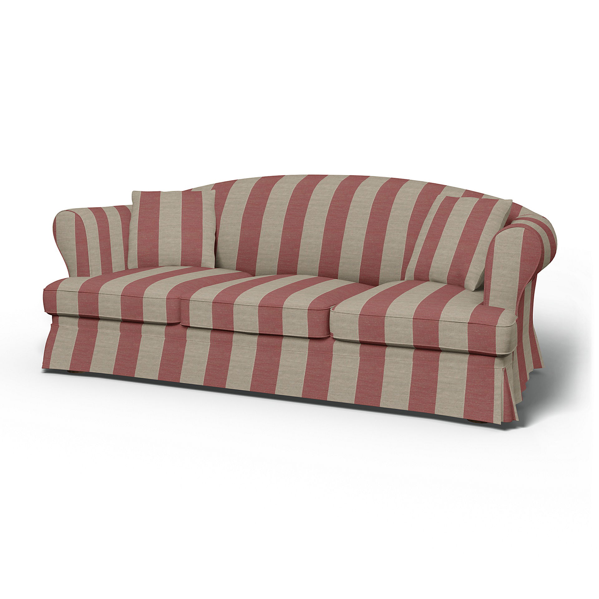 IKEA - Sundborn 3 Seater Sofa Cover, Soft Red, Linen - Bemz