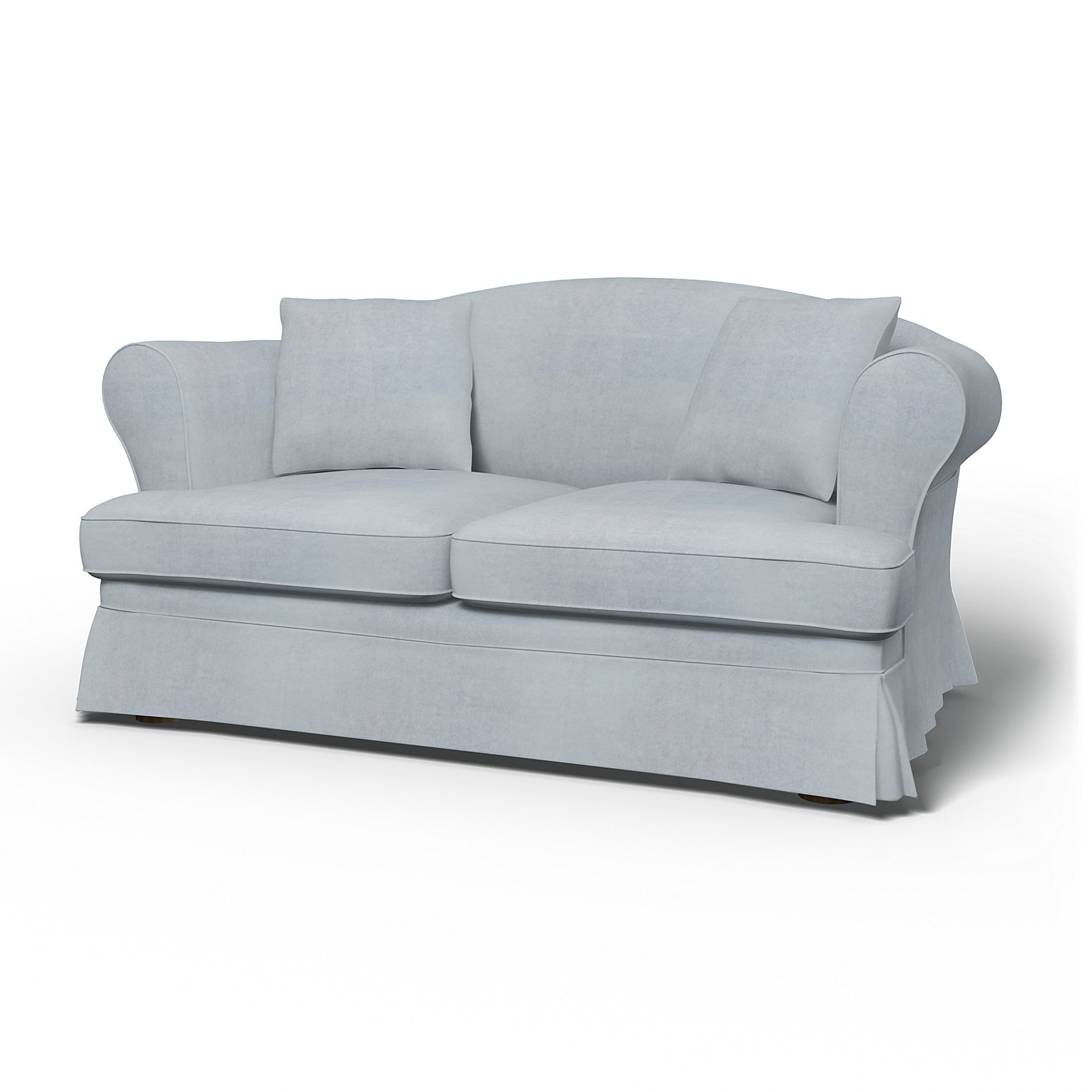 IKEA - Sundborn 2 Seater Sofa Cover, Silver Grey, Velvet - Bemz