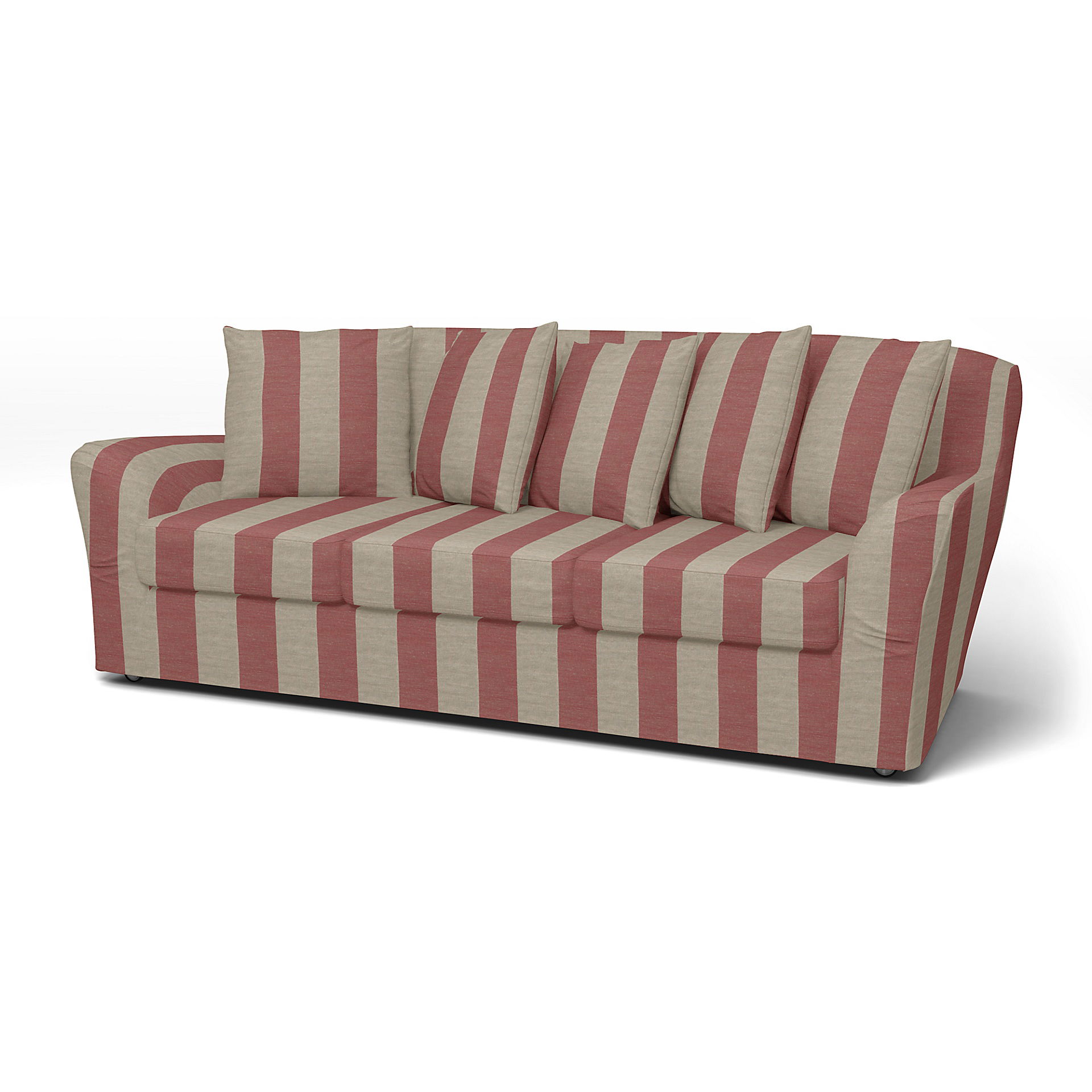IKEA - Tomelilla 3 seater sofa, Soft Red, Linne - Bemz