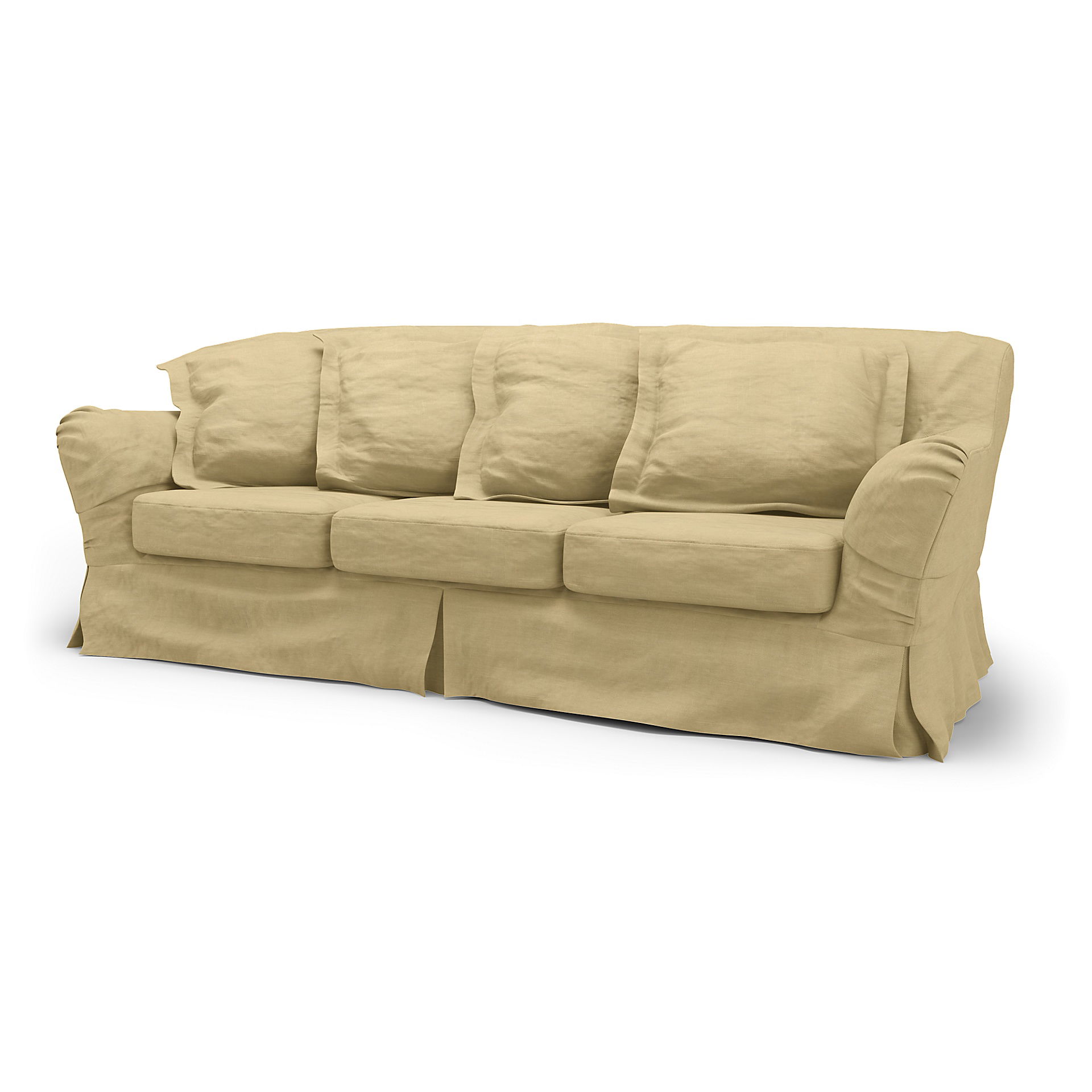 IKEA - Överdrag till Tomelilla 3-sitssoffa, Soft Yellow, Linne - Bemz