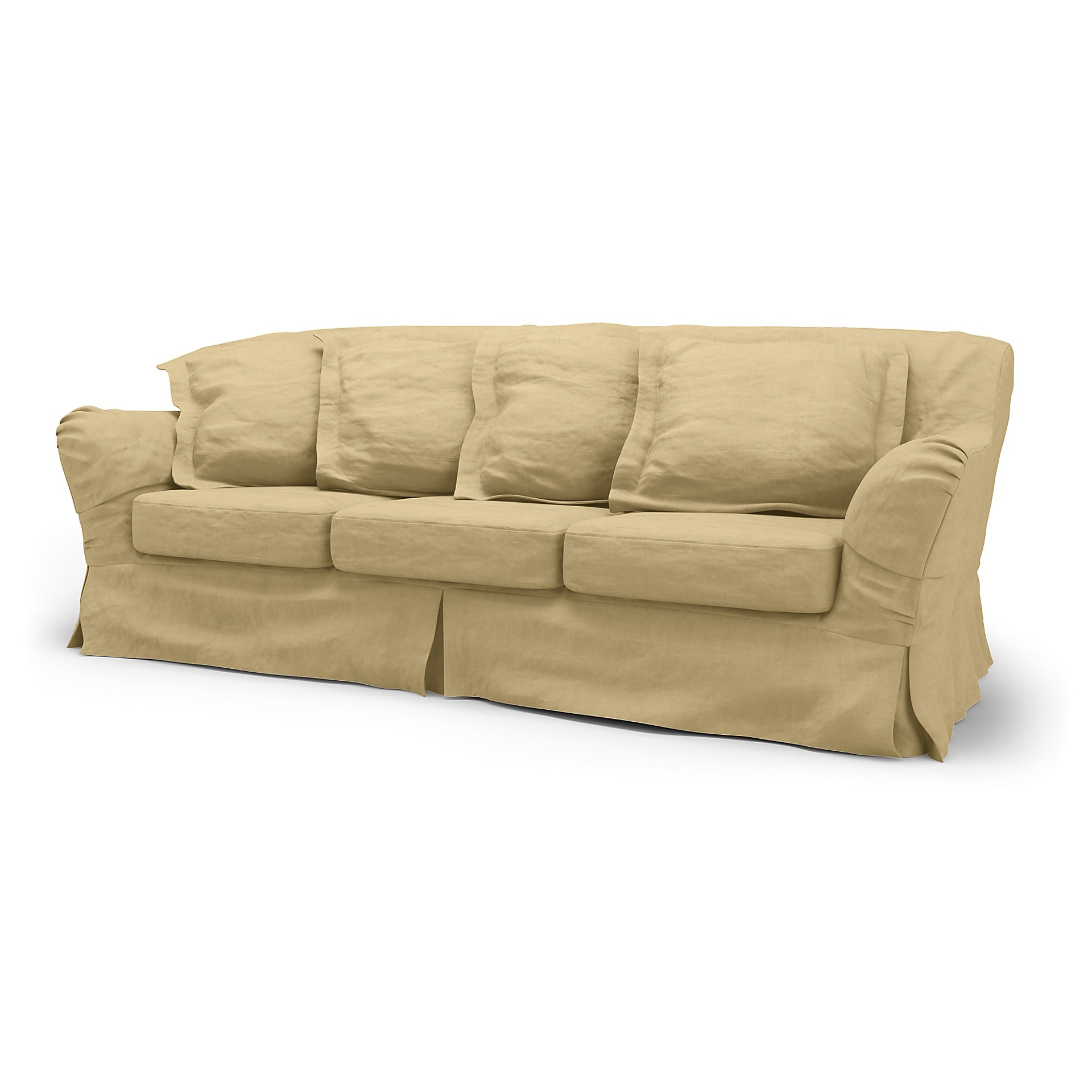 IKEA - Tomelilla 3 Seater Sofa Cover, Straw Yellow, Linen - Bemz