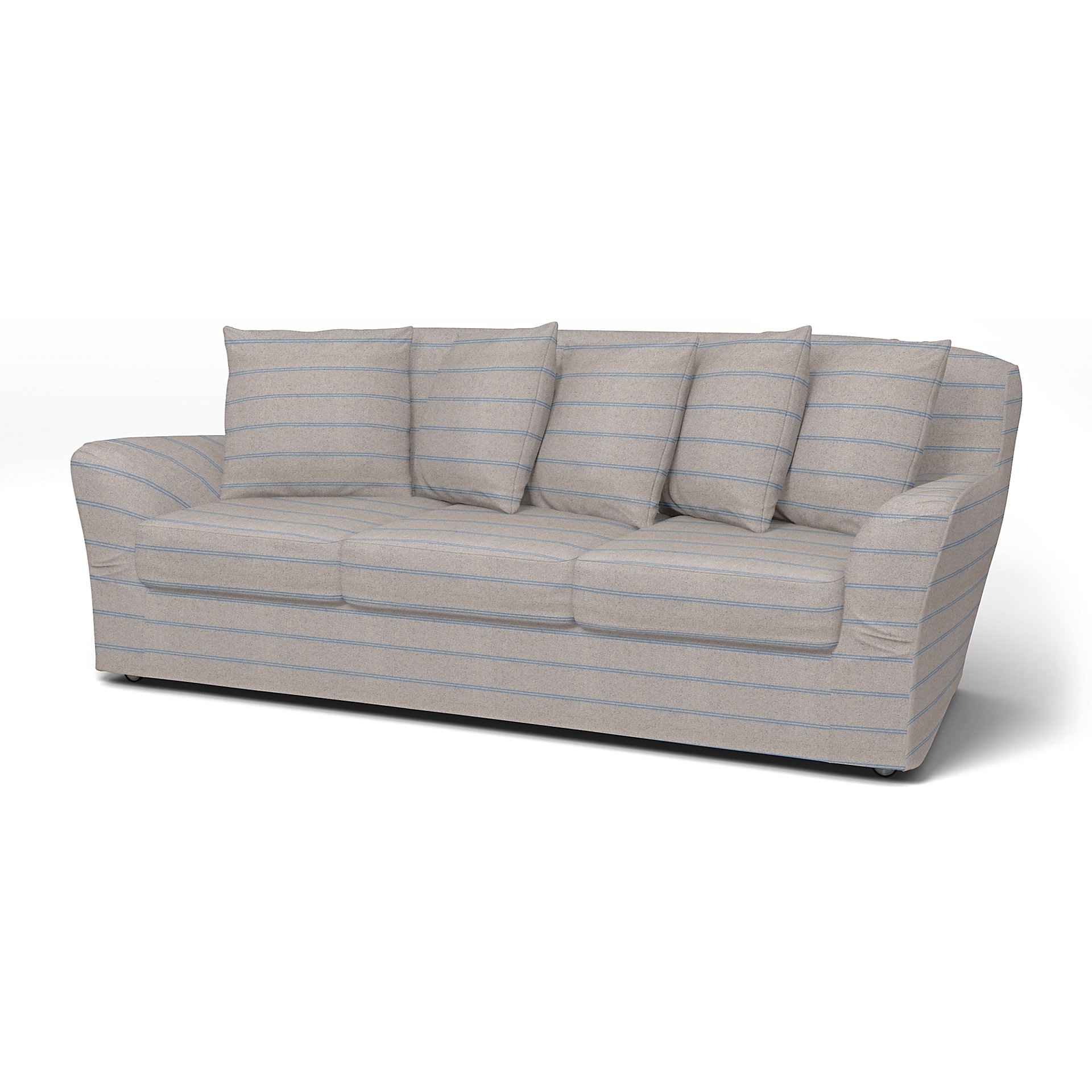 IKEA - Tomelilla 3 seater sofa, Blue Stripe, Cotton - Bemz