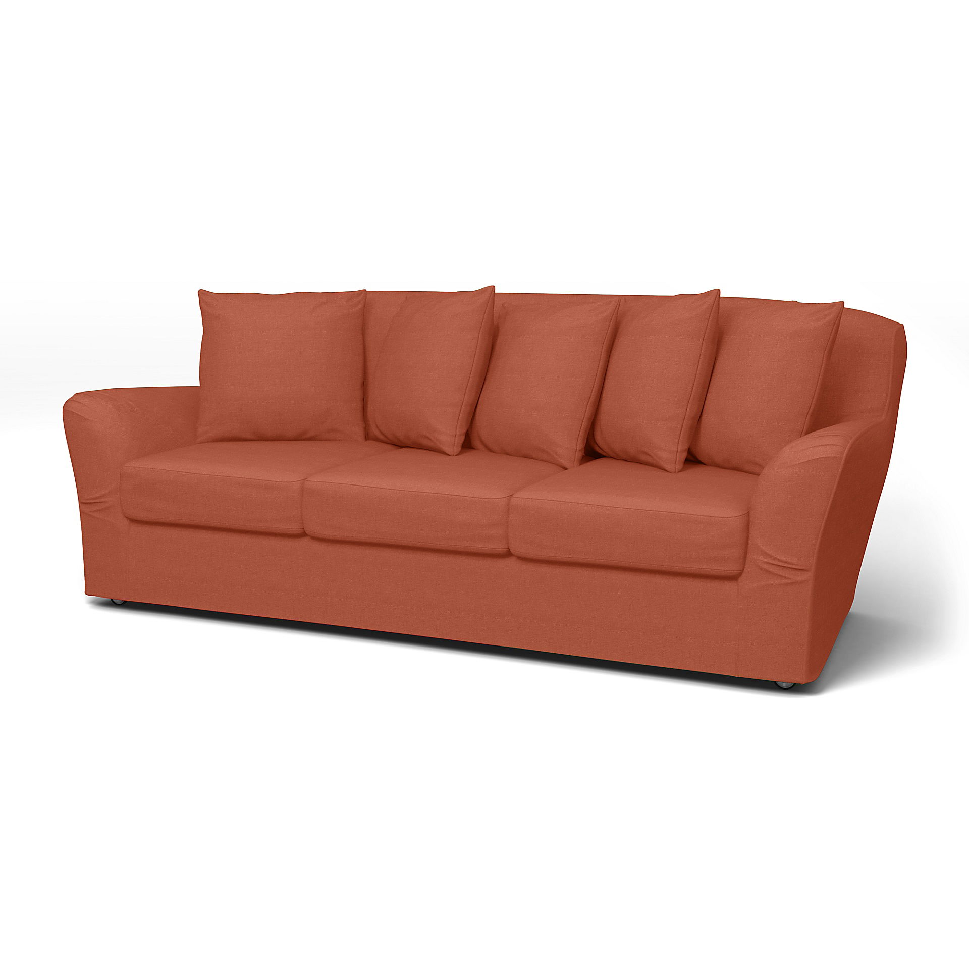 IKEA - Tomelilla 3 seater sofa, Burnt Orange, Linne - Bemz