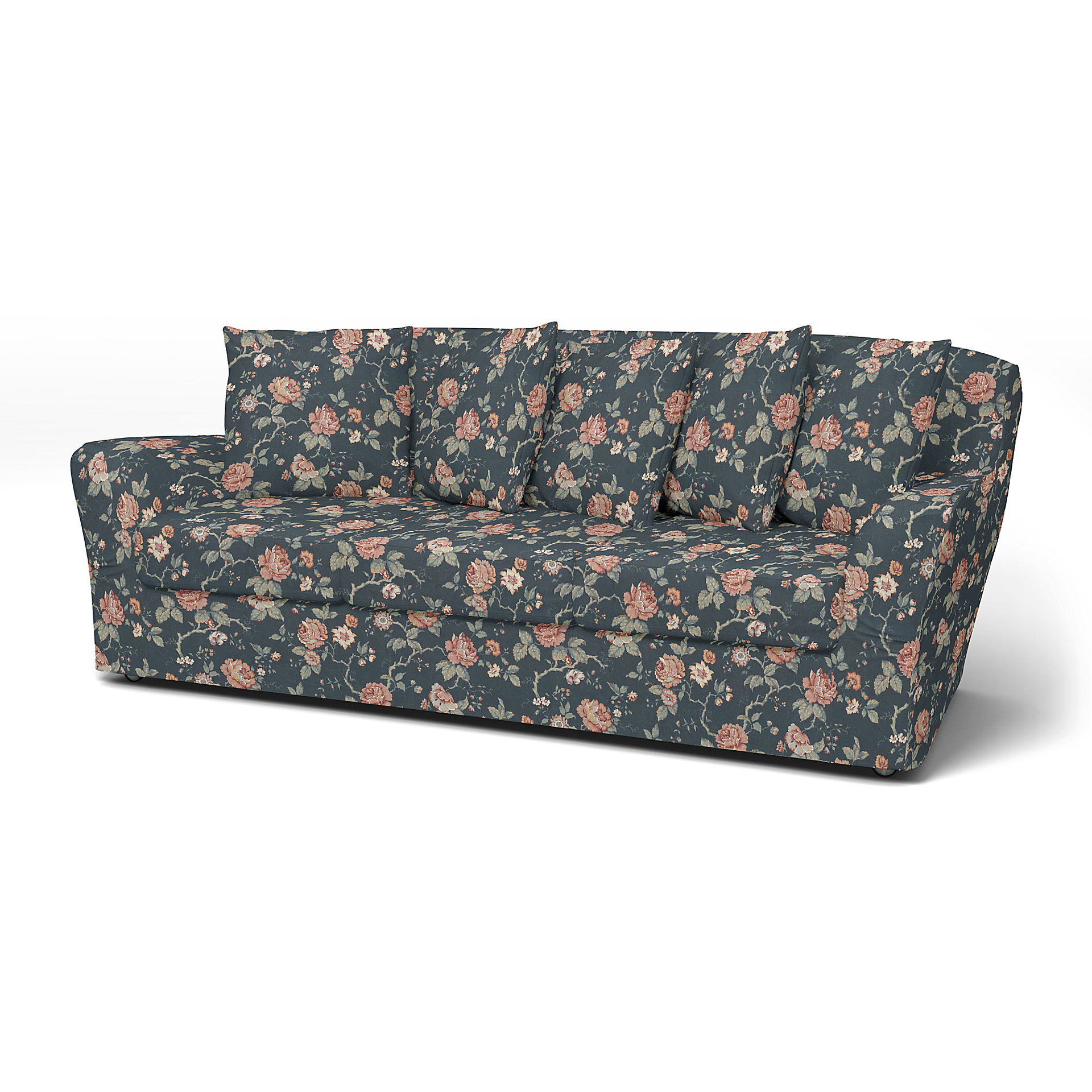 IKEA - Tomelilla 3 seater sofa, Rosenträd Dark, BEMZ x BORÅSTAPETER COLLECTION - Bemz