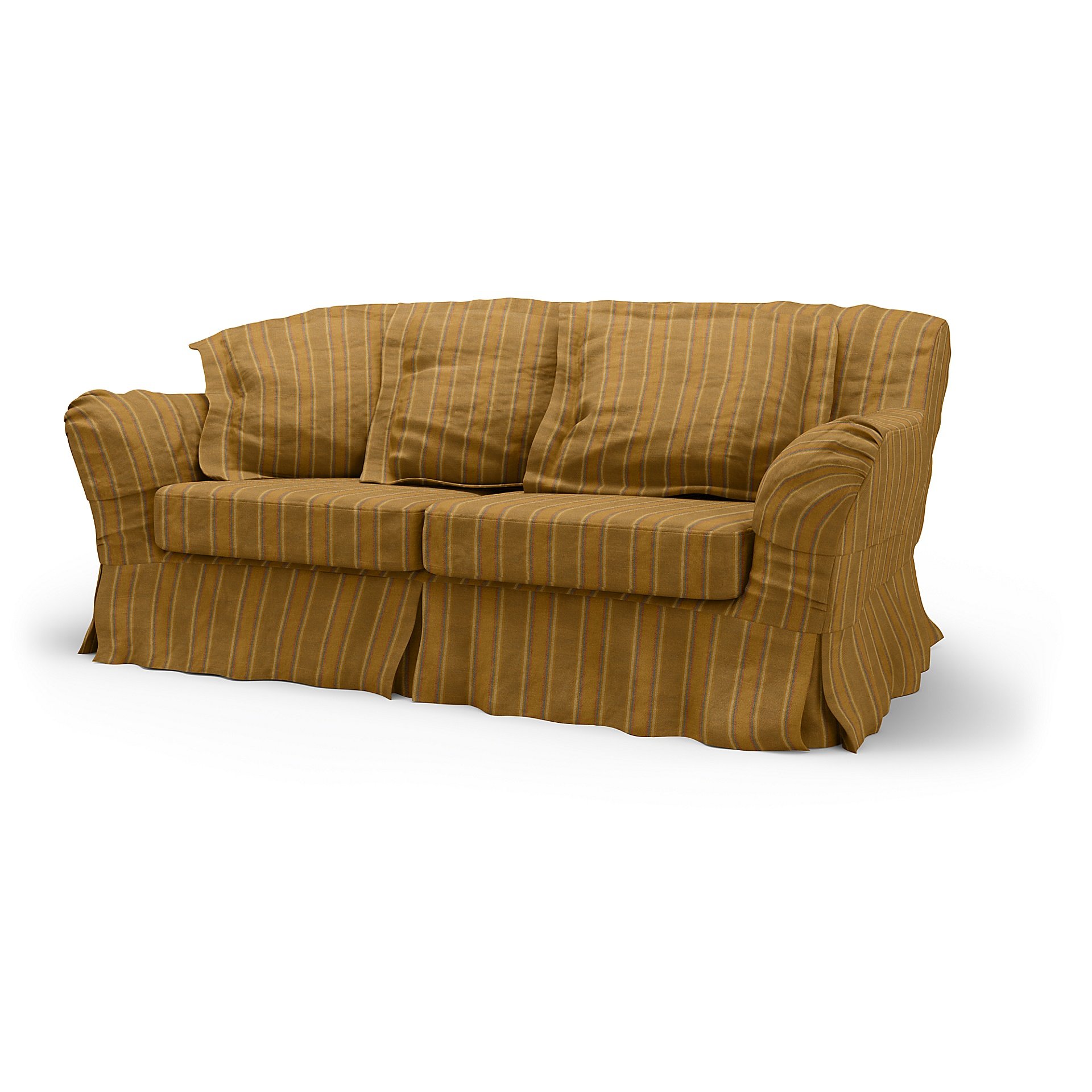 IKEA - Tomelilla 2 Seater Sofa Cover, Mustard Stripe, Cotton - Bemz
