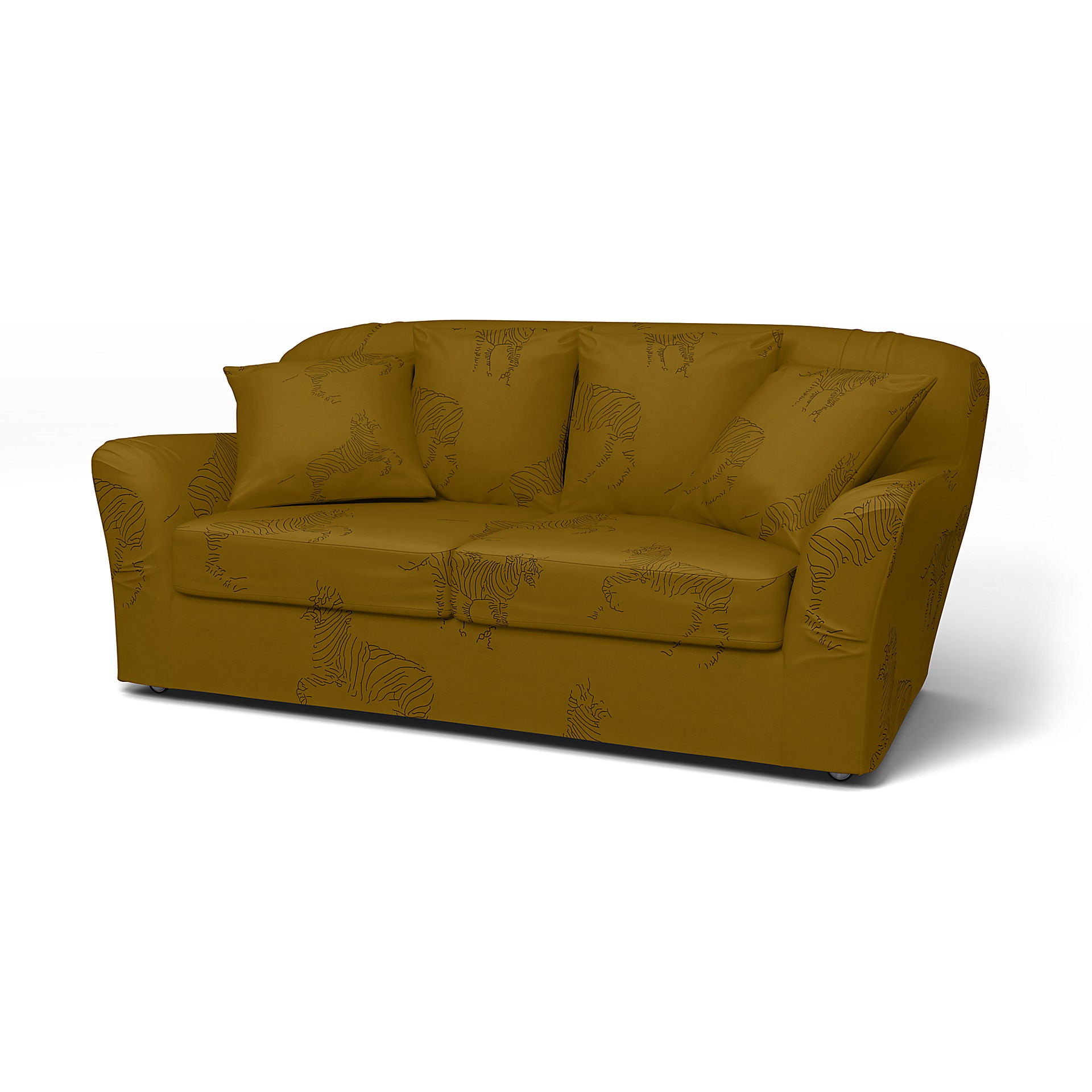 IKEA - Tomelilla 2 seater sofa, Turmeric / Zebra, BEMZ NATURE'S PALETTE COLLECTION - Bemz