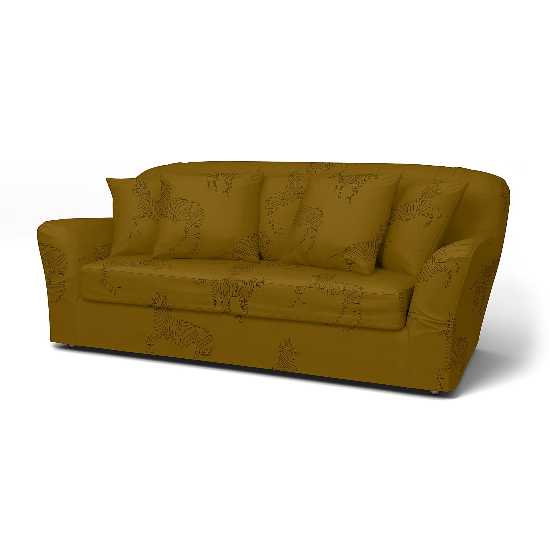IKEA - Fodera per divano letto Tomelilla (standard), Turmeric / Zebra, COLLEZIONE NATURE’S PALETTE BEMZ - Bemz