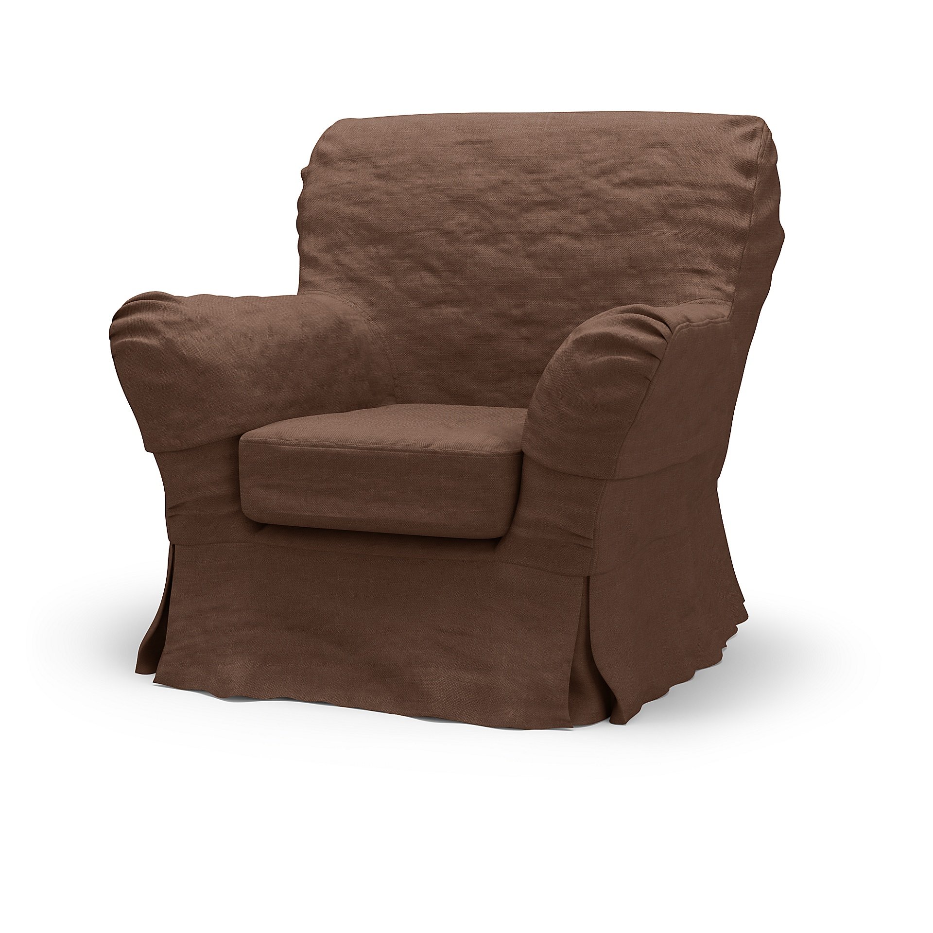 IKEA - Tomelilla High Back Armchair Cover, Chocolate, Linen - Bemz