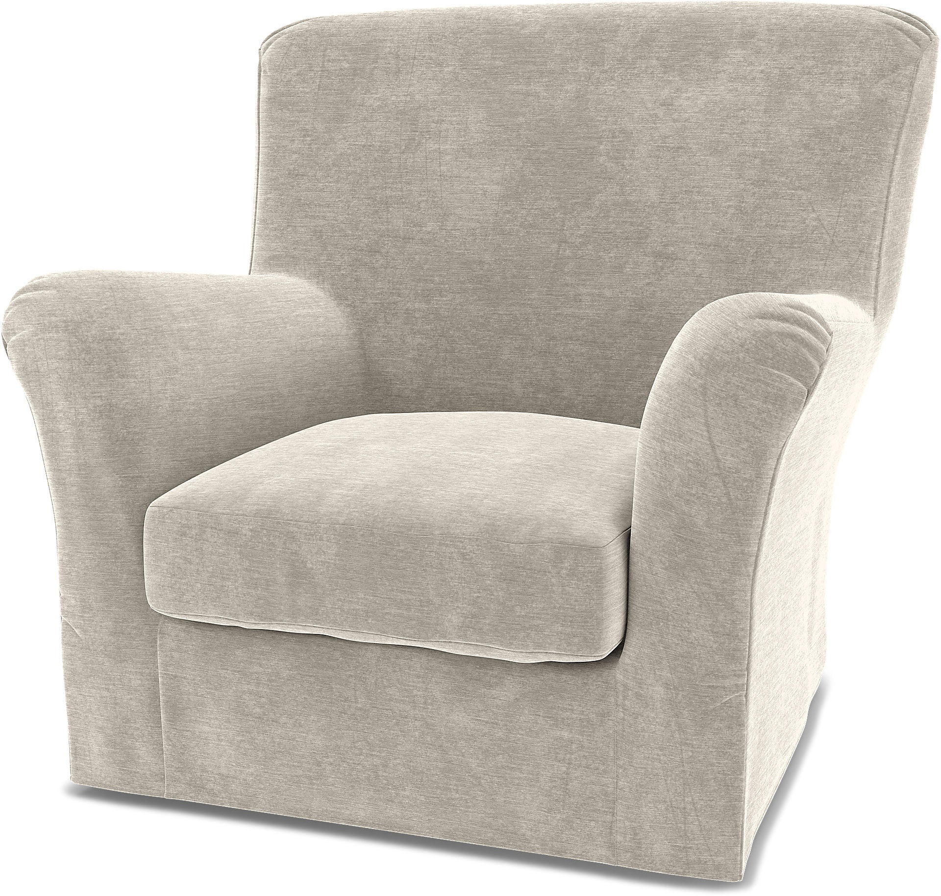 IKEA - Överdrag till Tomelilla fåtölj med hög rygg (standard modell), Natural White, Sammet - Bemz