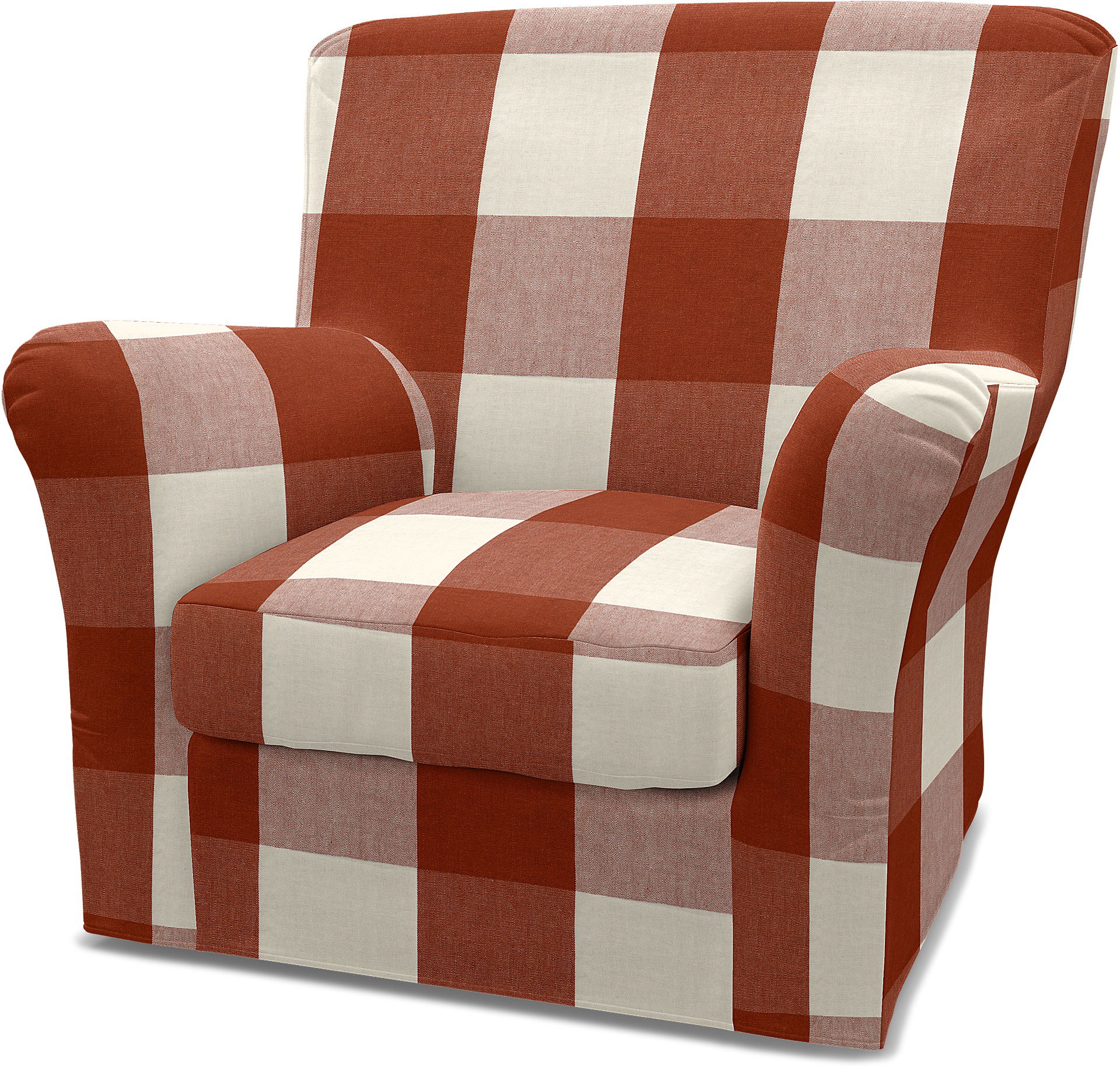 IKEA - Överdrag till Tomelilla fåtölj med hög rygg (liten modell), Terracotta, Linne - Bemz
