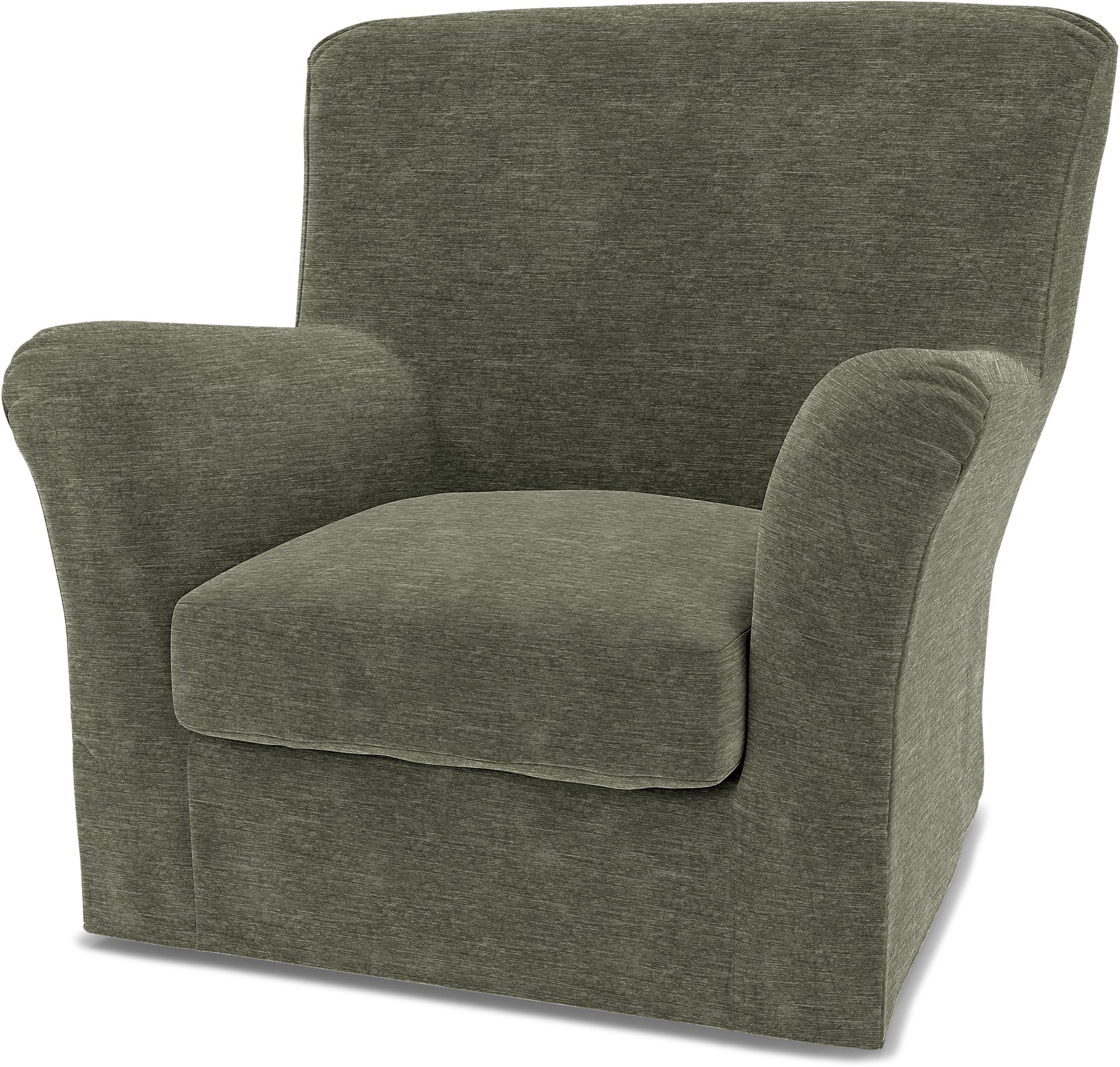 IKEA - Tomelilla High Back Armchair Cover (Small), Green Grey, Velvet - Bemz