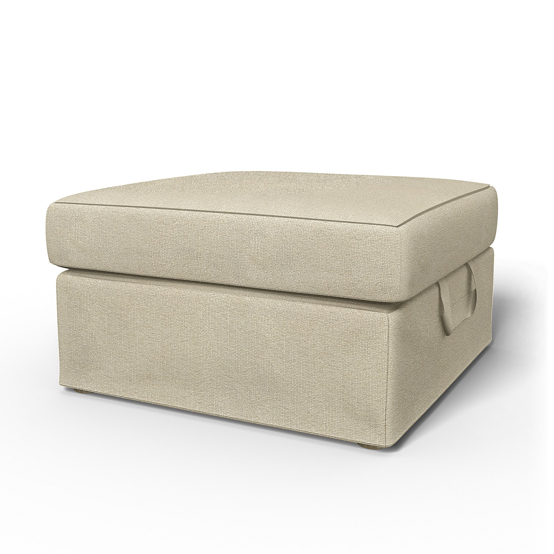 IKEA - Tomelilla Foto Footstool Cover, Cream, Boucle & Texture - Bemz