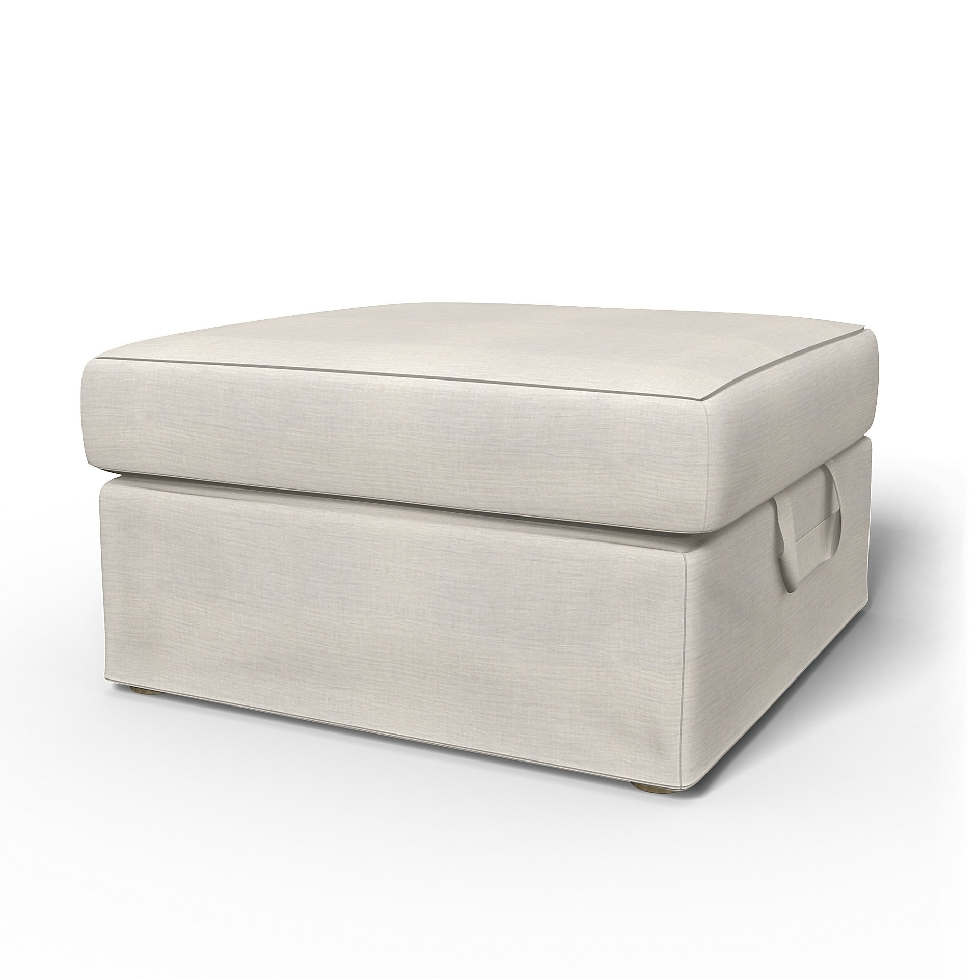 IKEA - Tomelilla Foto Footstool Cover, Soft White, Linen - Bemz