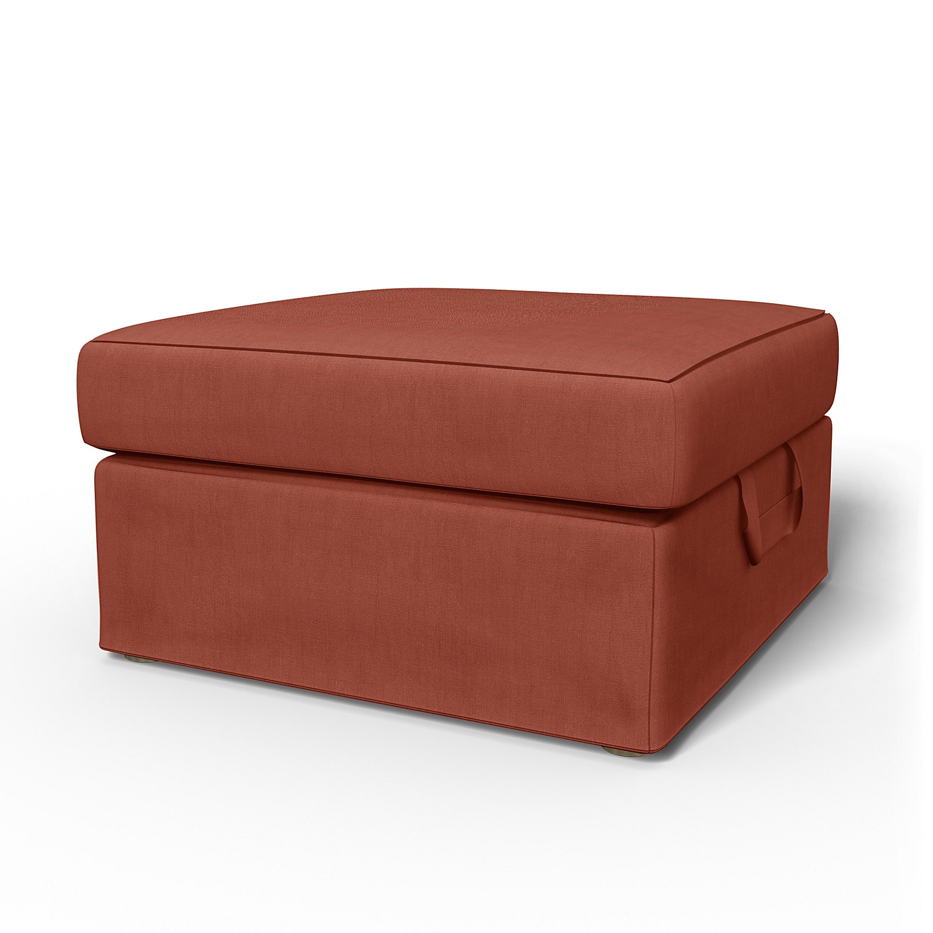 IKEA - Tomelilla Foto Footstool Cover, Terracotta, Linen - Bemz