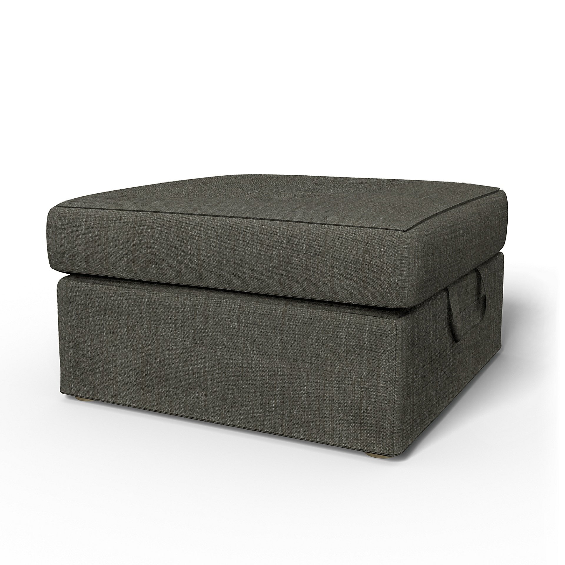 IKEA - Tomelilla Foto Footstool Cover, Mole Brown, Boucle & Texture - Bemz