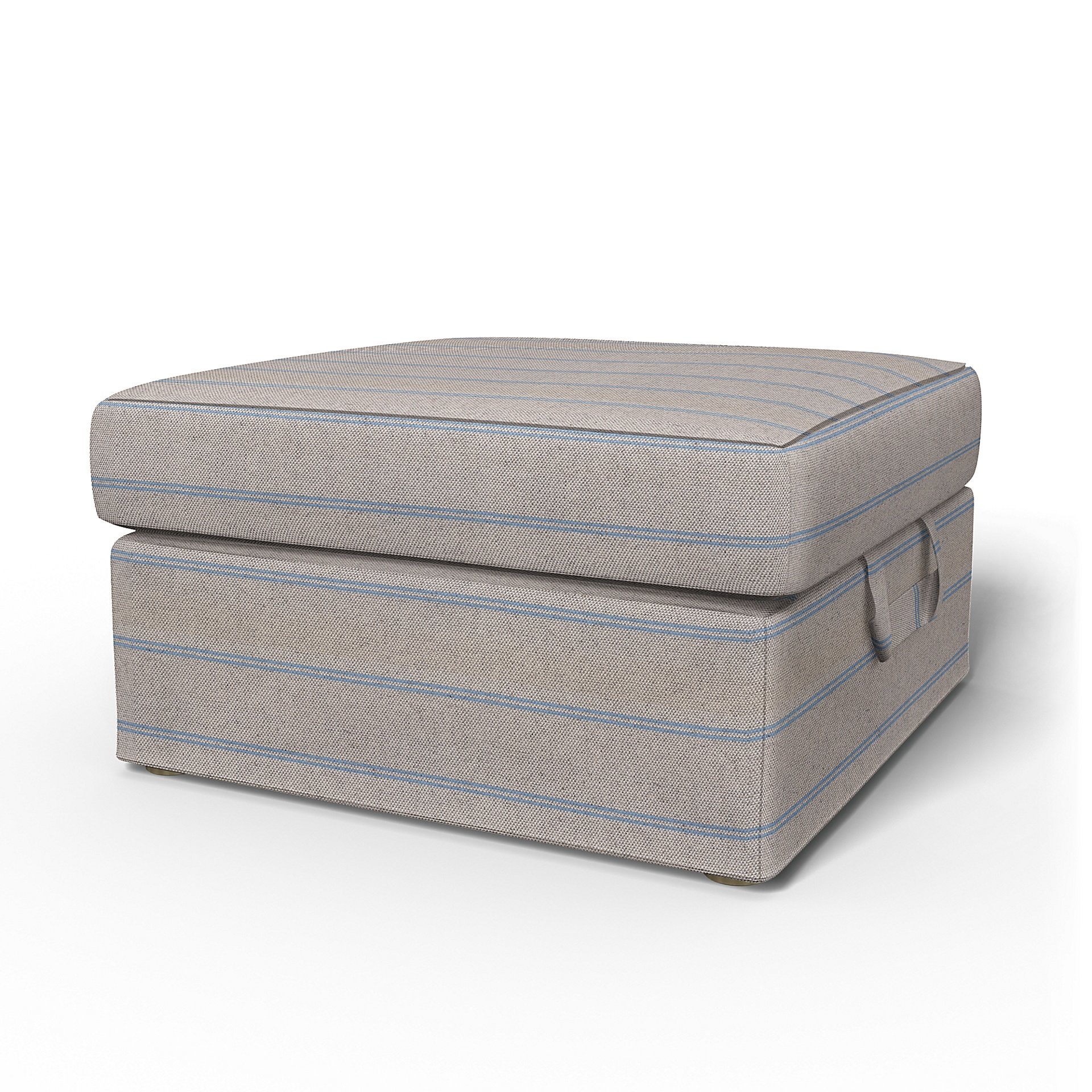 IKEA - Tomelilla Foto Footstool Cover, Blue Stripe, Cotton - Bemz