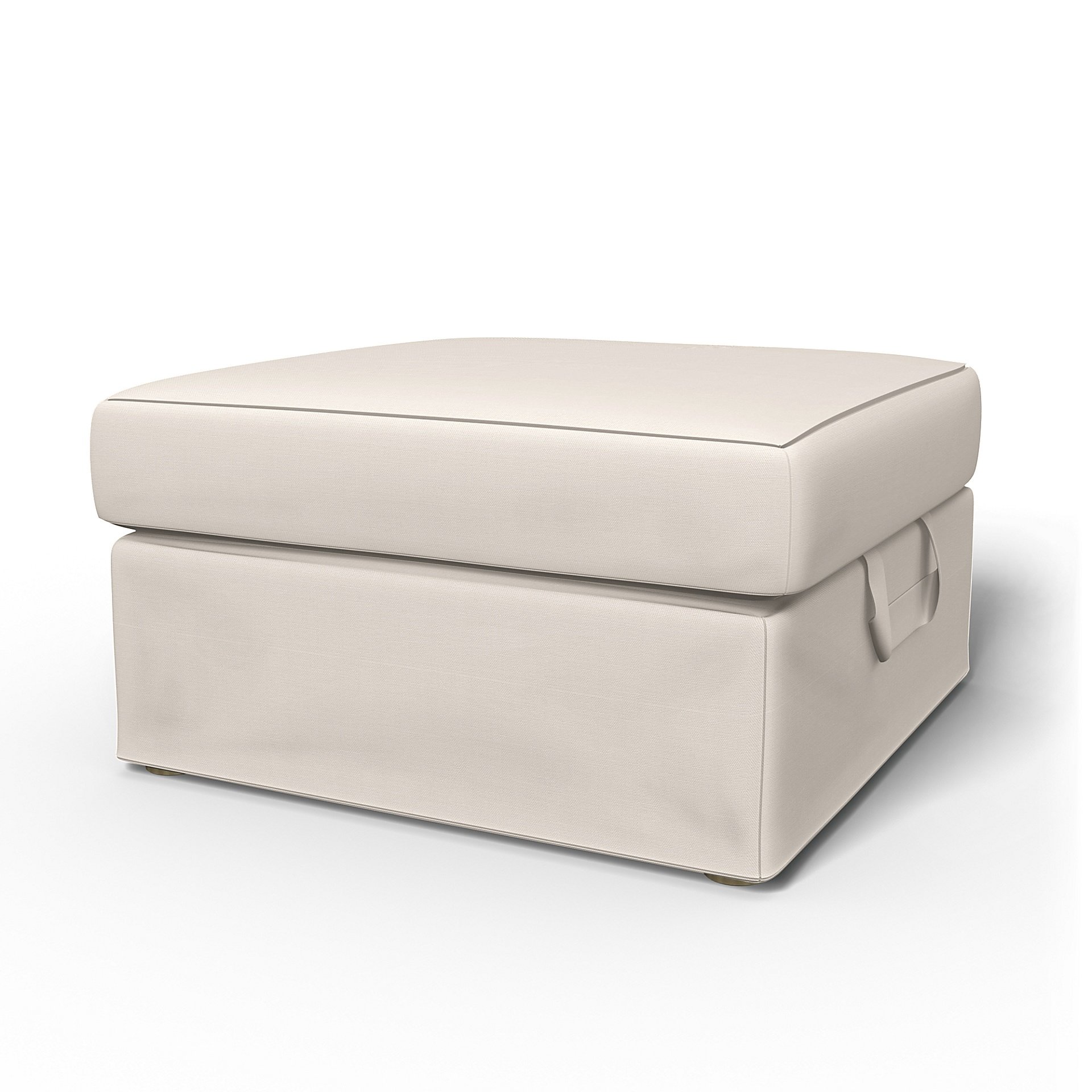IKEA - Tomelilla Foto Footstool Cover, Soft White, Cotton - Bemz
