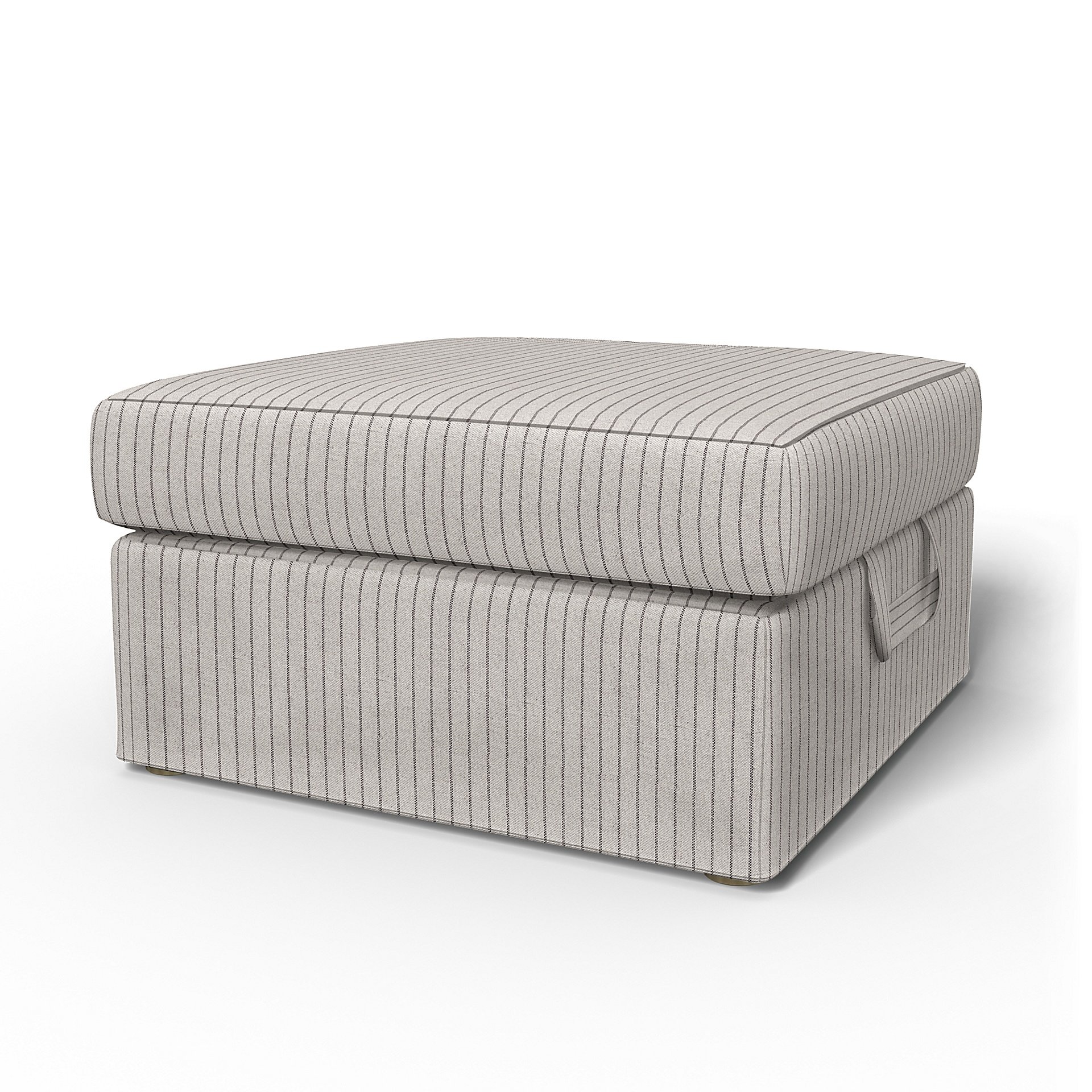 IKEA - Tomelilla Foto Footstool Cover, Silver Grey, Cotton - Bemz