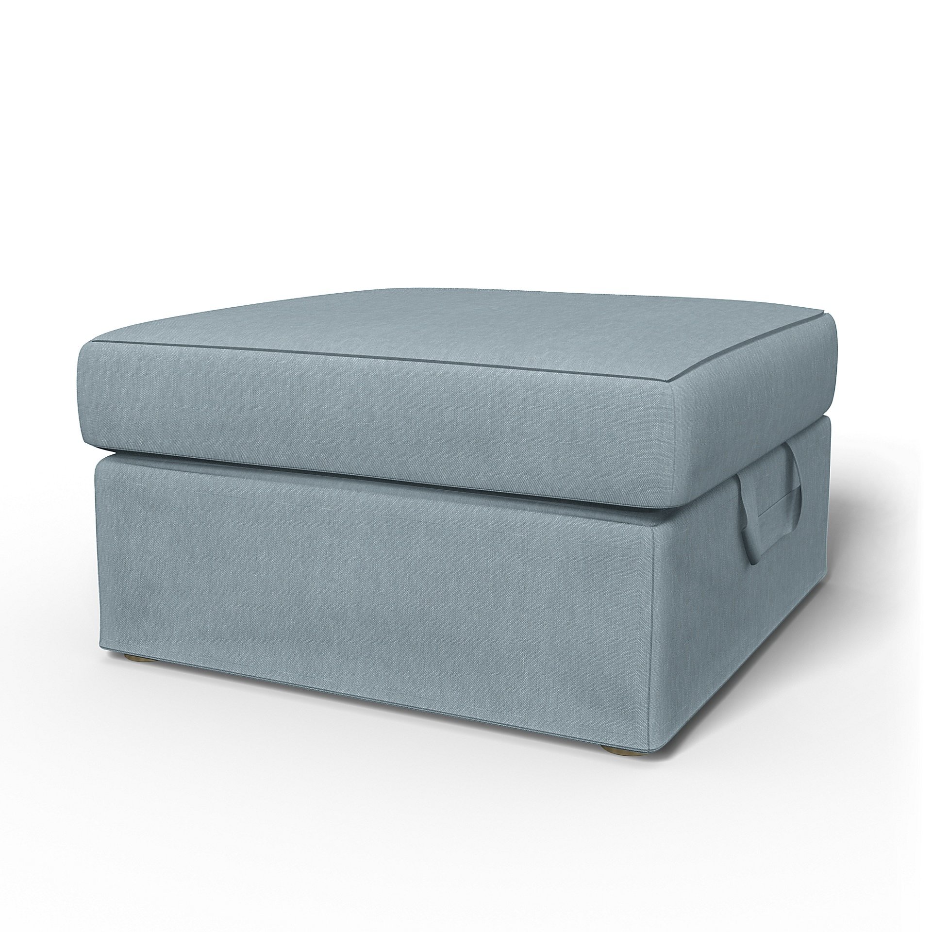 IKEA - Tomelilla Foto Footstool Cover, Dusty Blue, Linen - Bemz