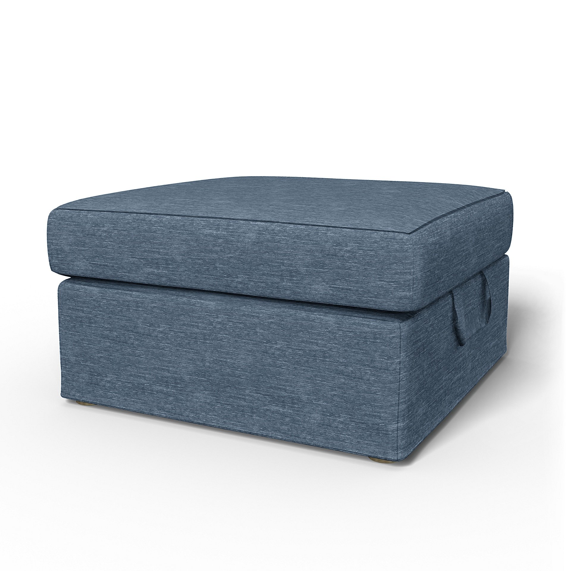 IKEA - Tomelilla Foto Footstool Cover, Mineral Blue, Velvet - Bemz