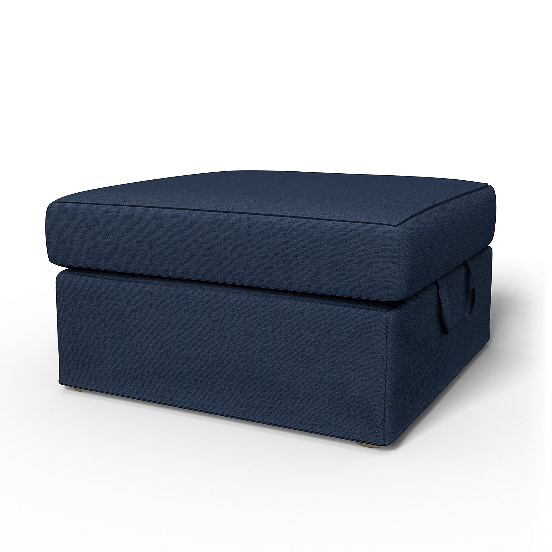 IKEA - Tomelilla Foto Footstool Cover, Navy Blue, Linen - Bemz