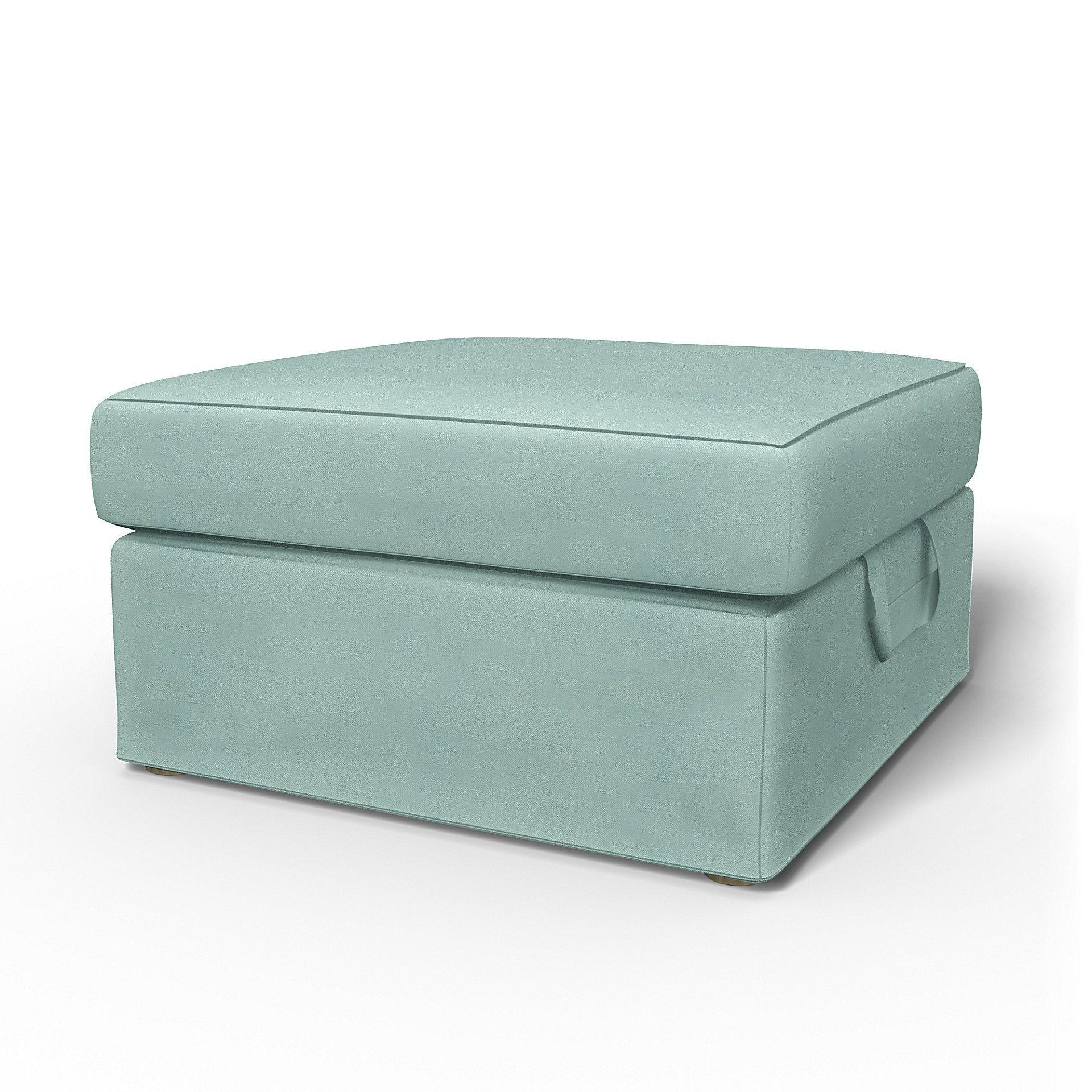 IKEA - Tomelilla Foto Footstool Cover, Mineral Blue, Linen - Bemz