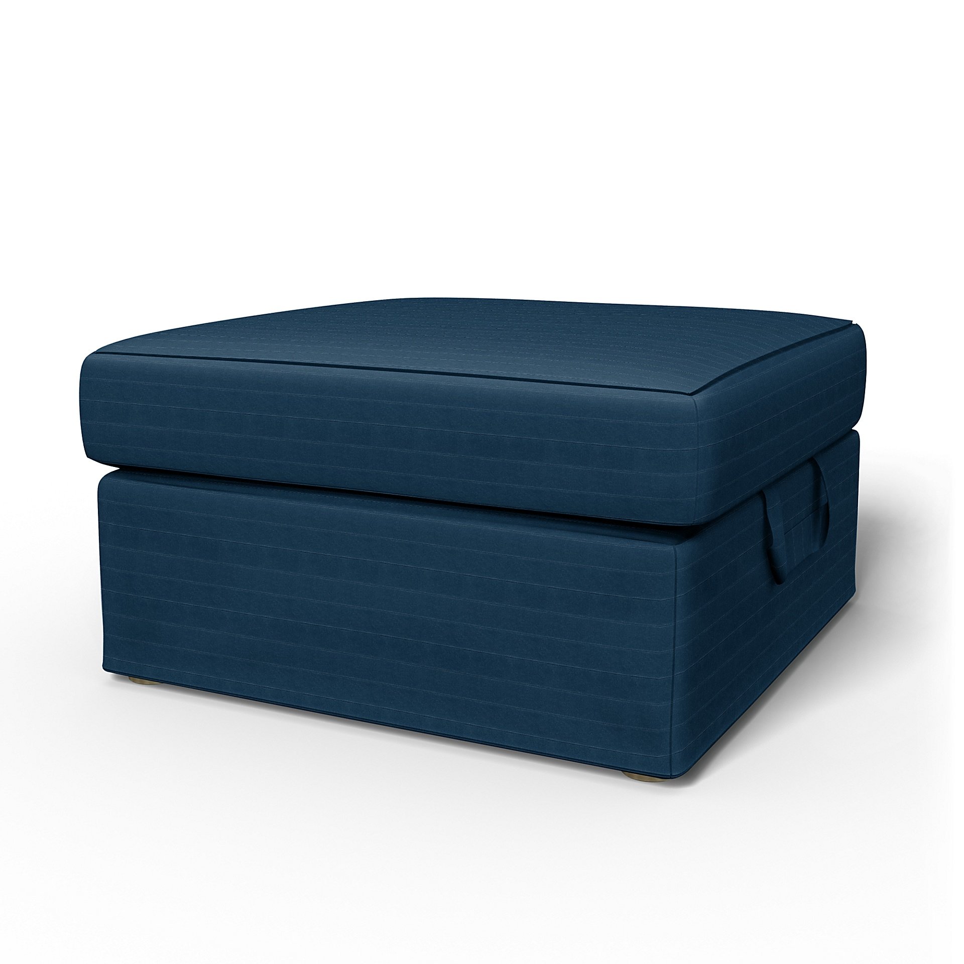 IKEA - Tomelilla Foto Footstool Cover, Denim Blue, Velvet - Bemz